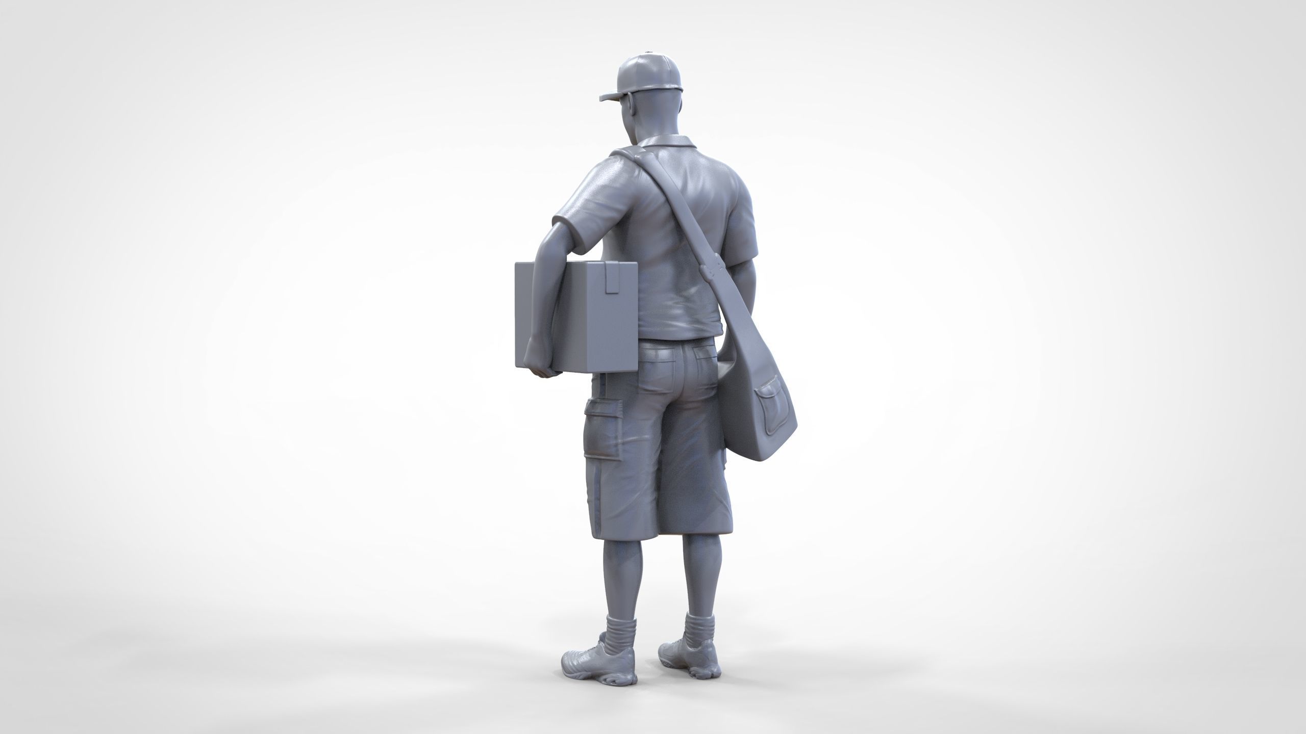 N1 Postman with Box 3D print model_48