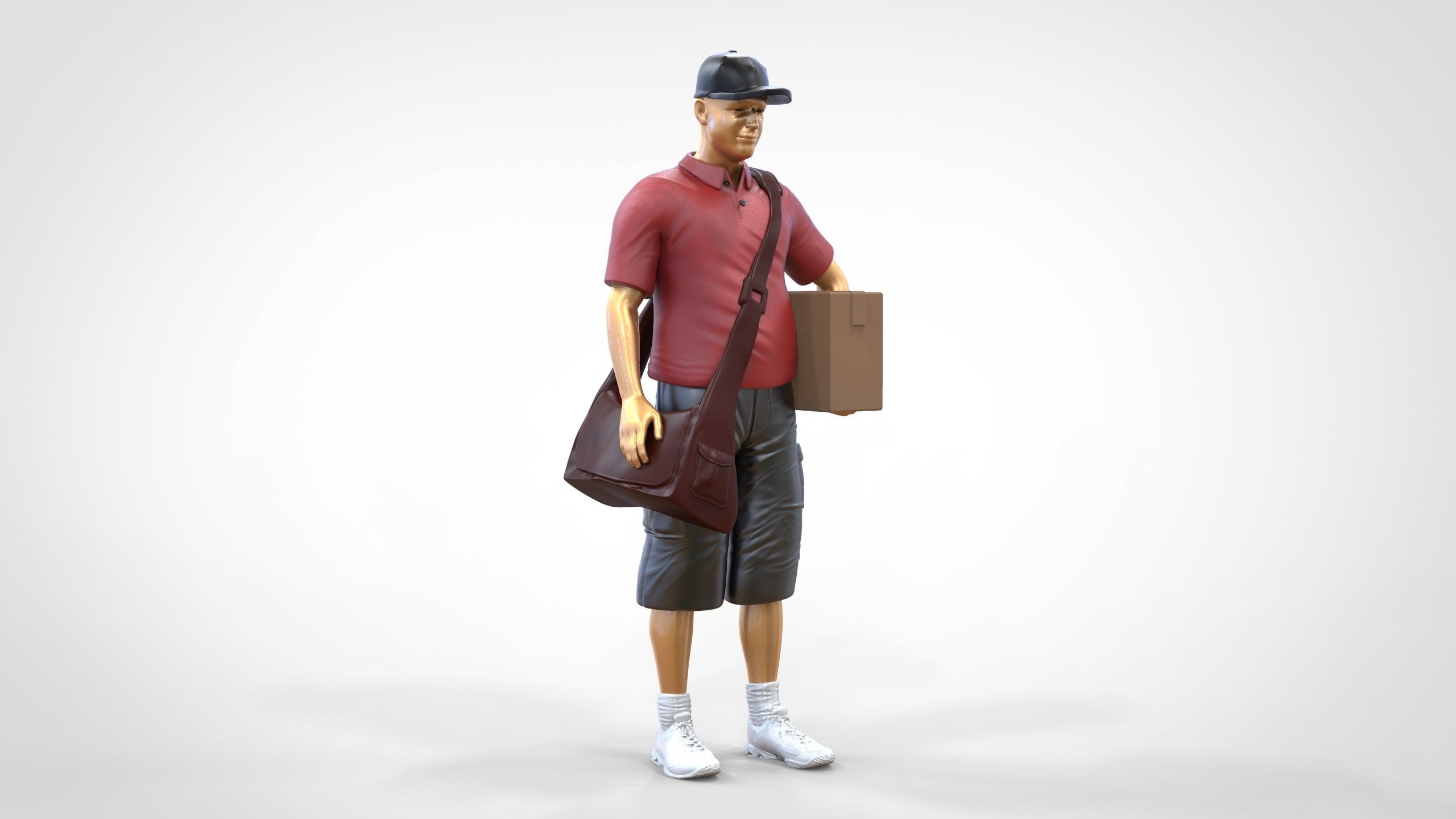 N1 Postman with Box 3D print model_19