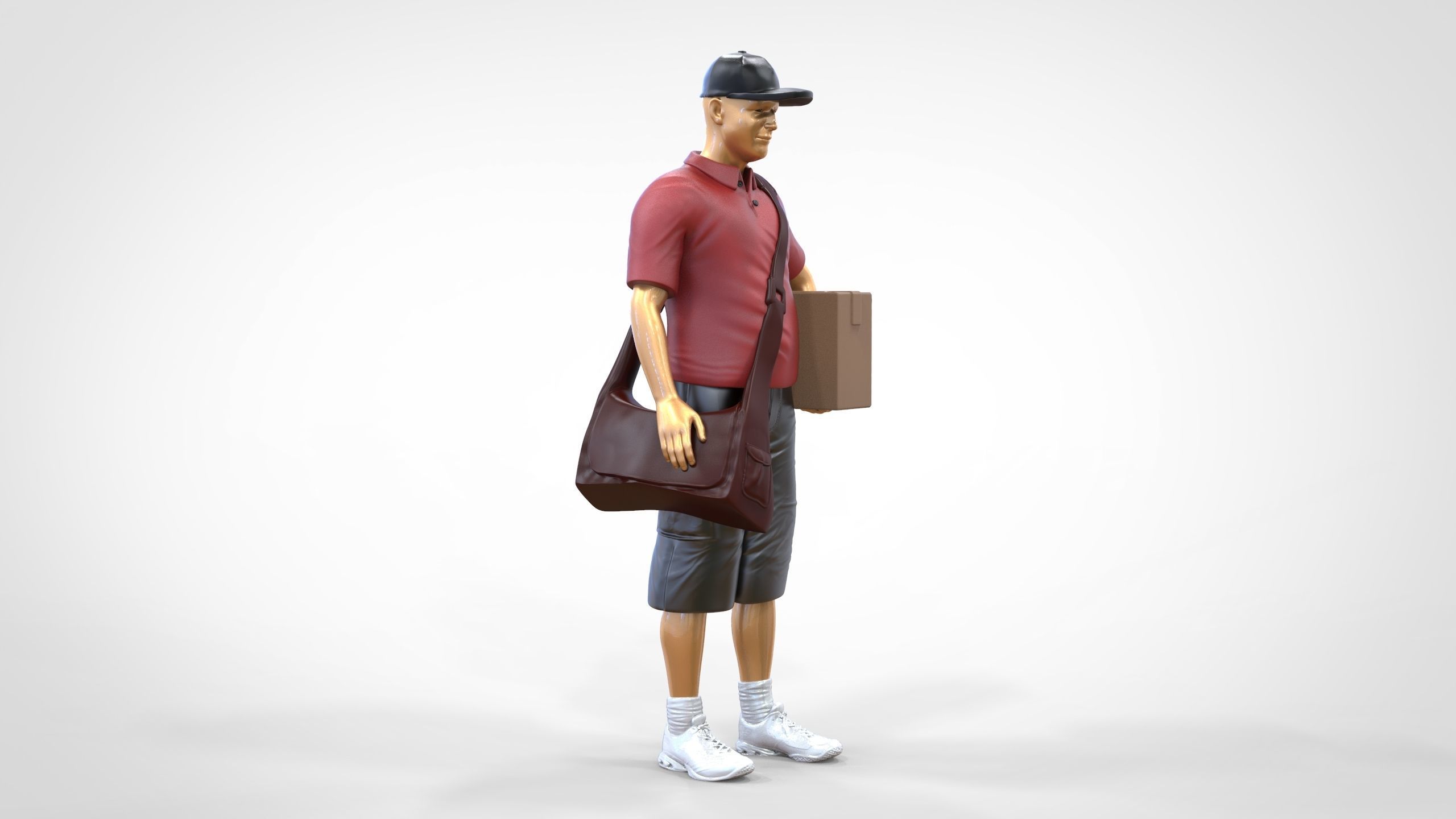 N1 Postman with Box 3D print model_17