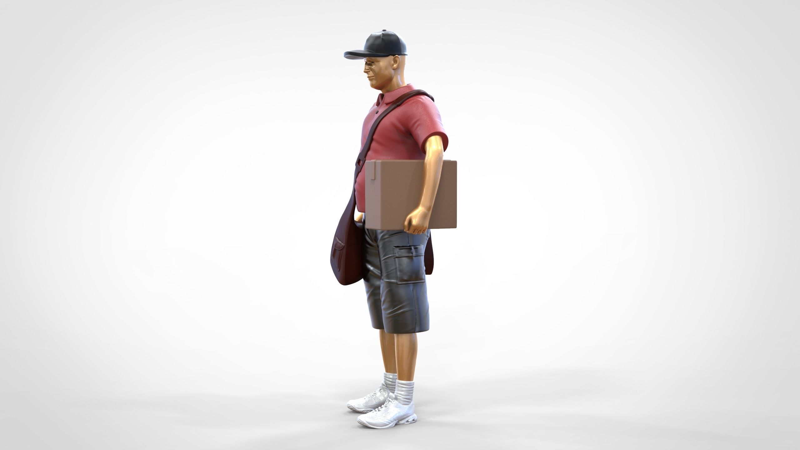 N1 Postman with Box 3D print model_28