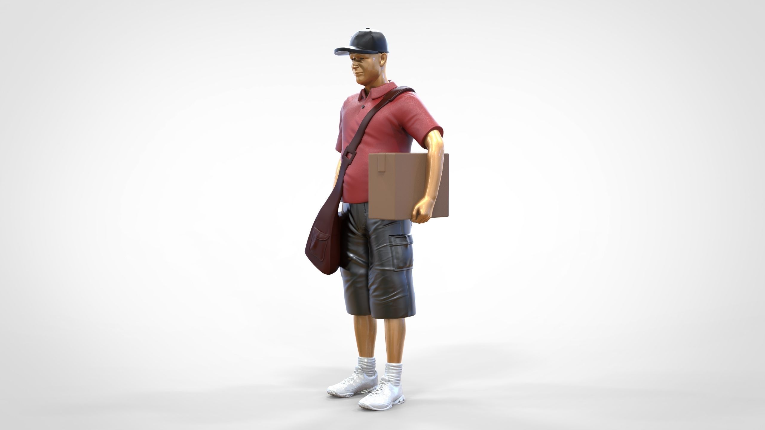 N1 Postman with Box 3D print model_26