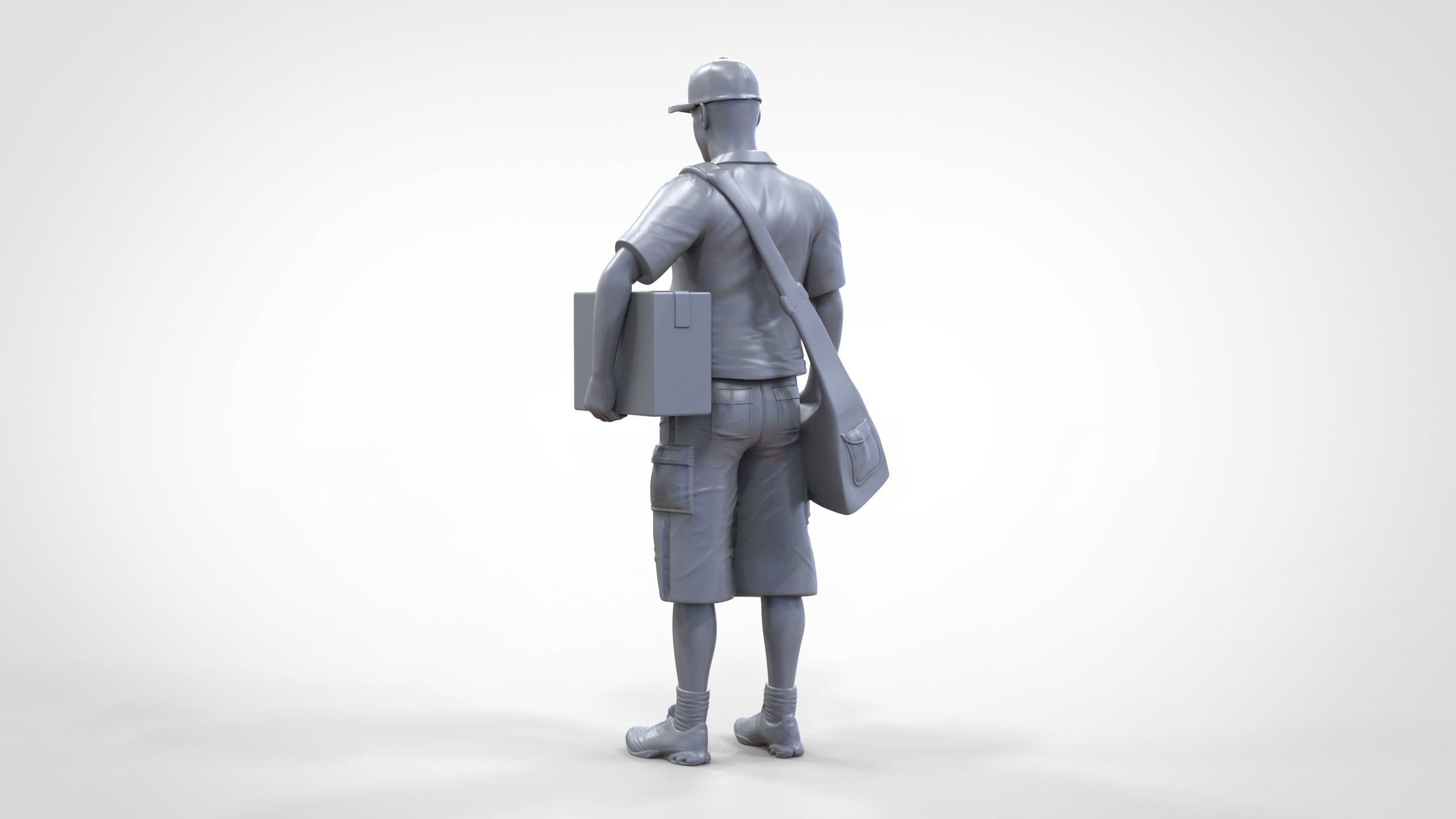 N1 Postman with Box 3D print model_36