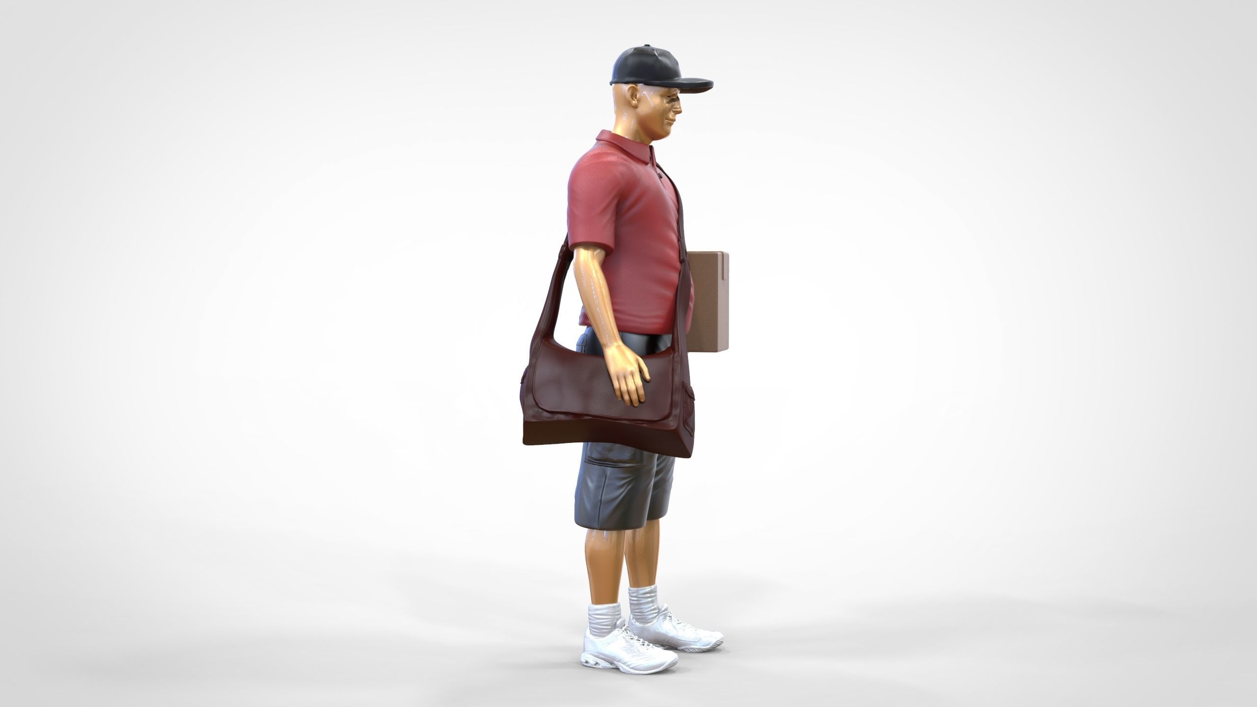 N1 Postman with Box 3D print model_15