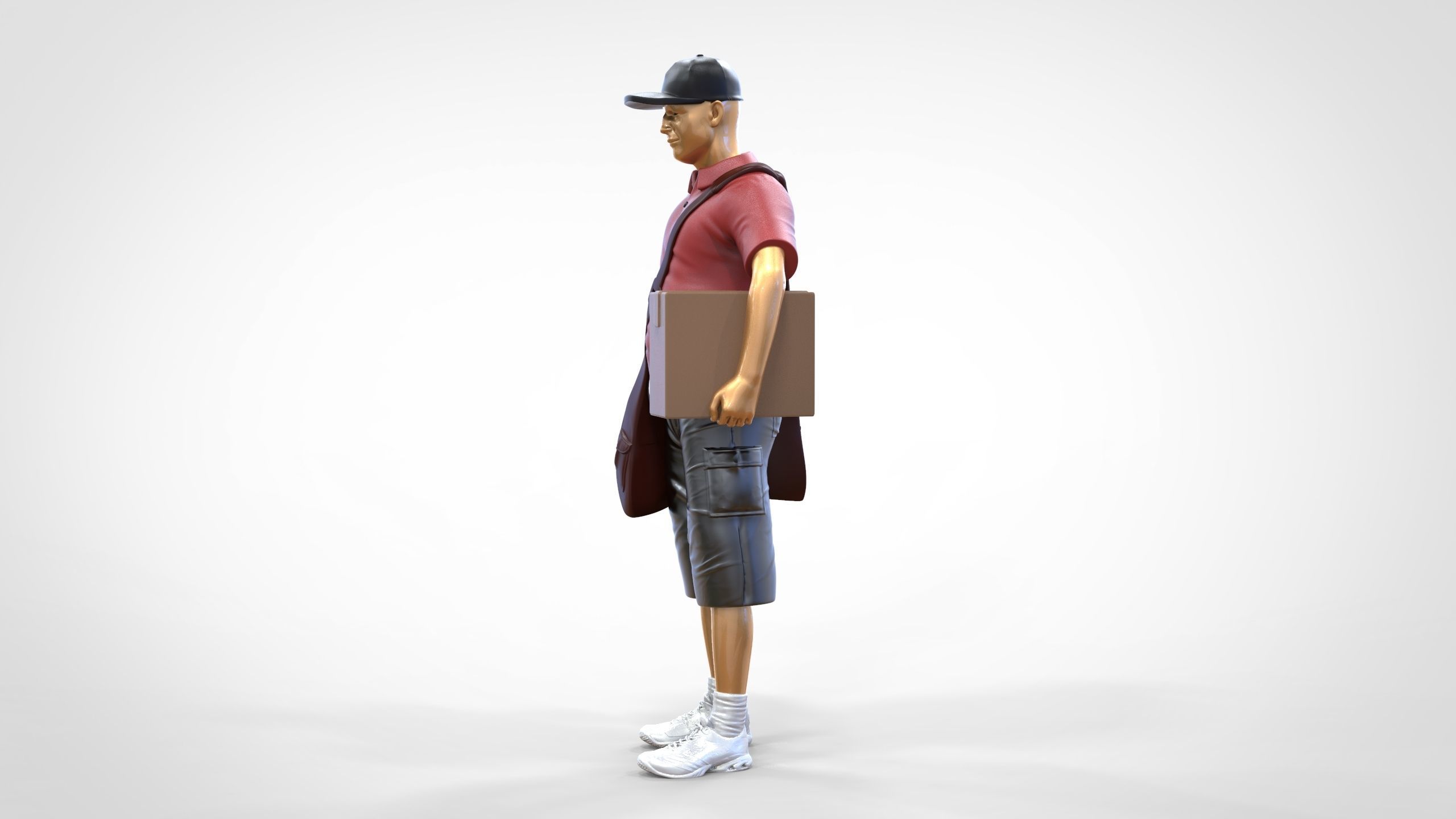 N1 Postman with Box 3D print model_29