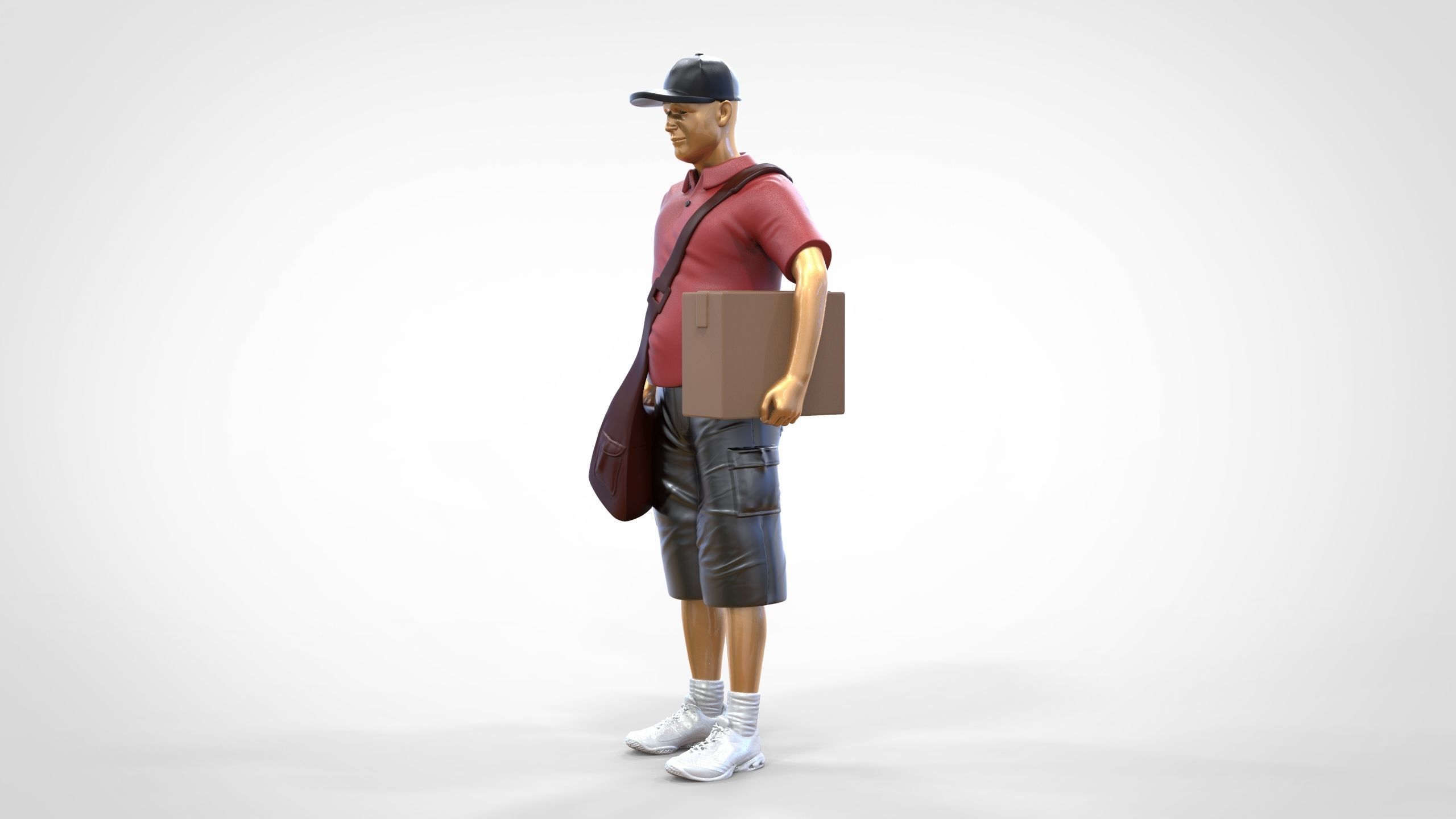N1 Postman with Box 3D print model_27