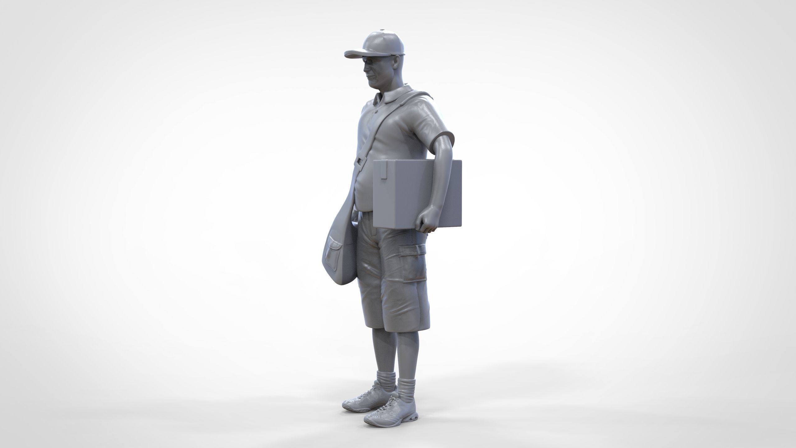 N1 Postman with Box 3D print model_45