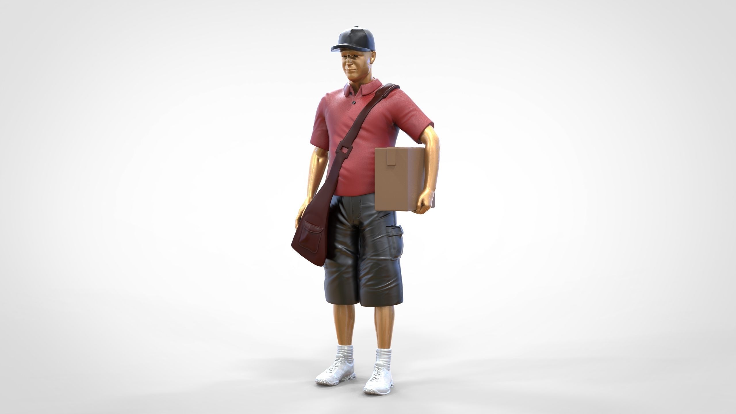 N1 Postman with Box 3D print model_24