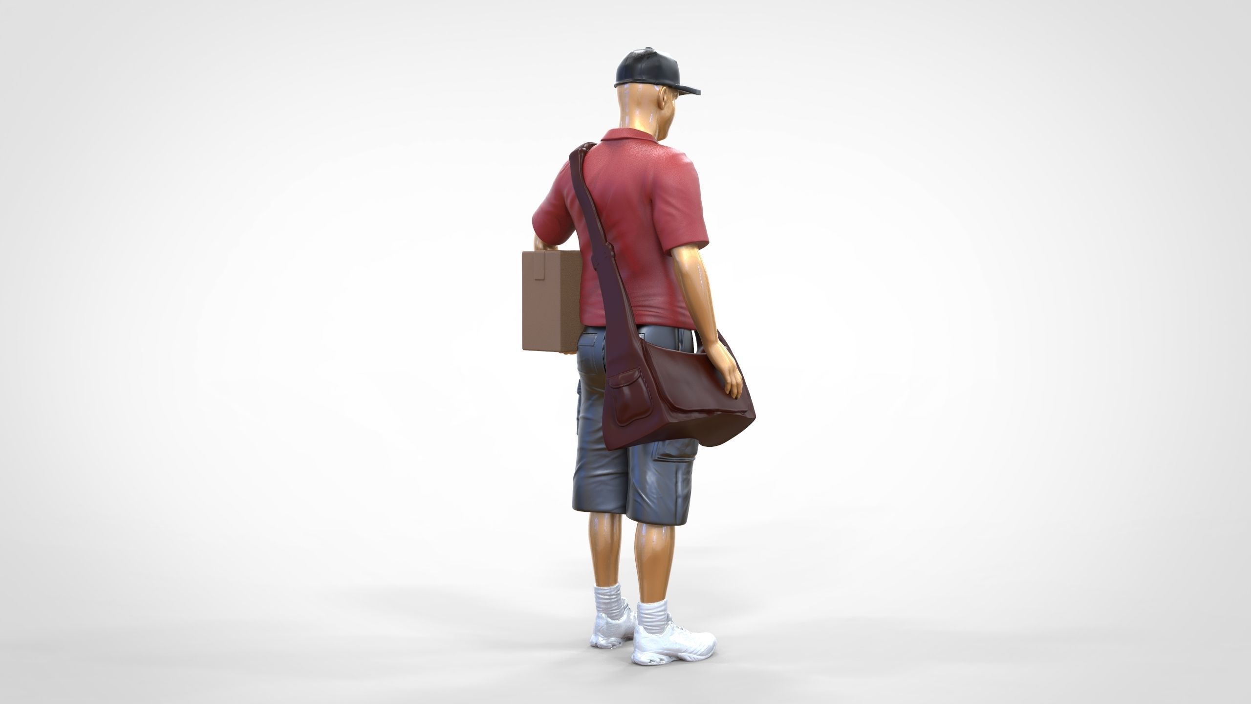 N1 Postman with Box 3D print model_9