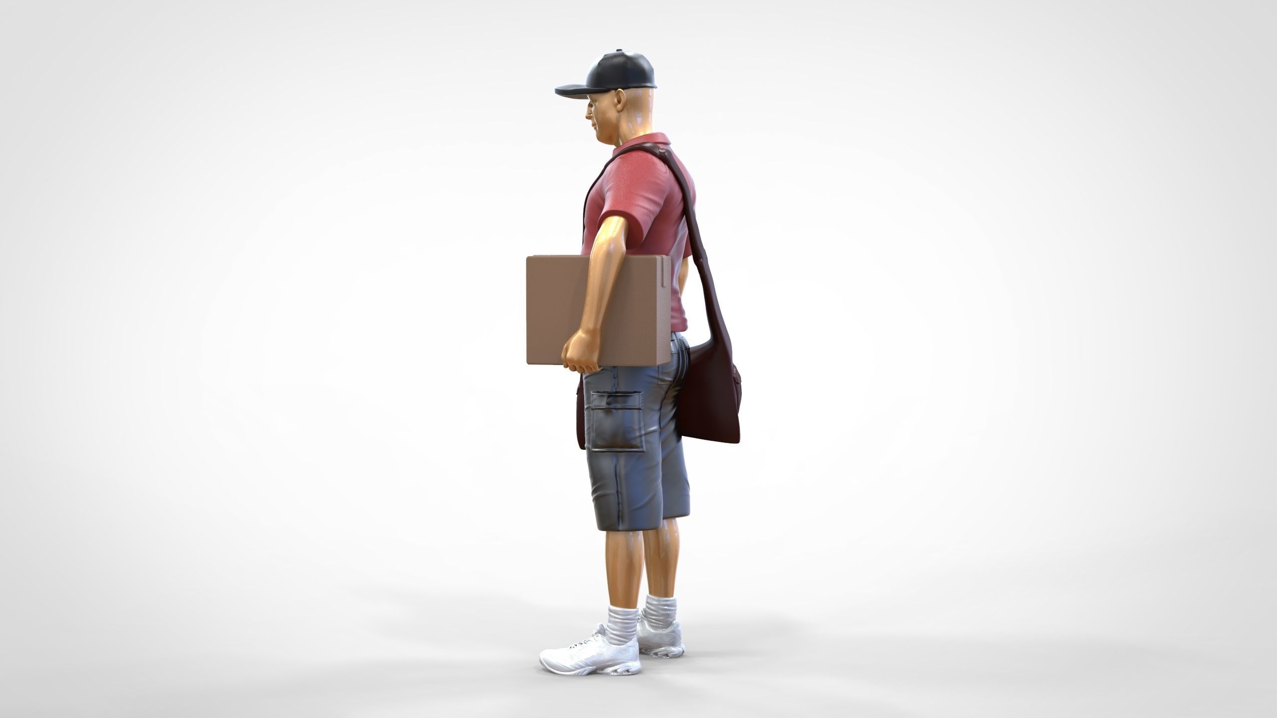 N1 Postman with Box 3D print model_32