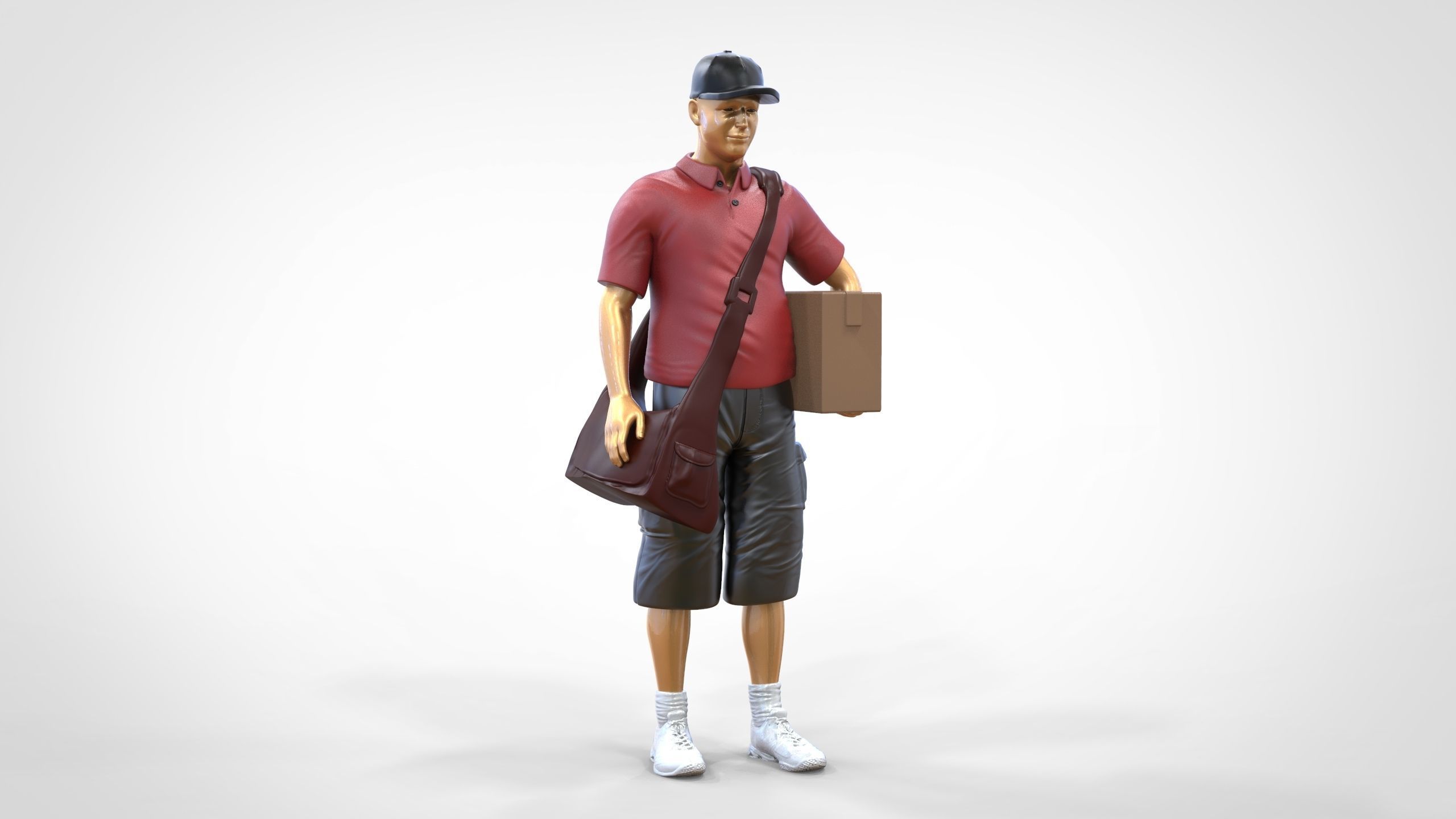 N1 Postman with Box 3D print model_20