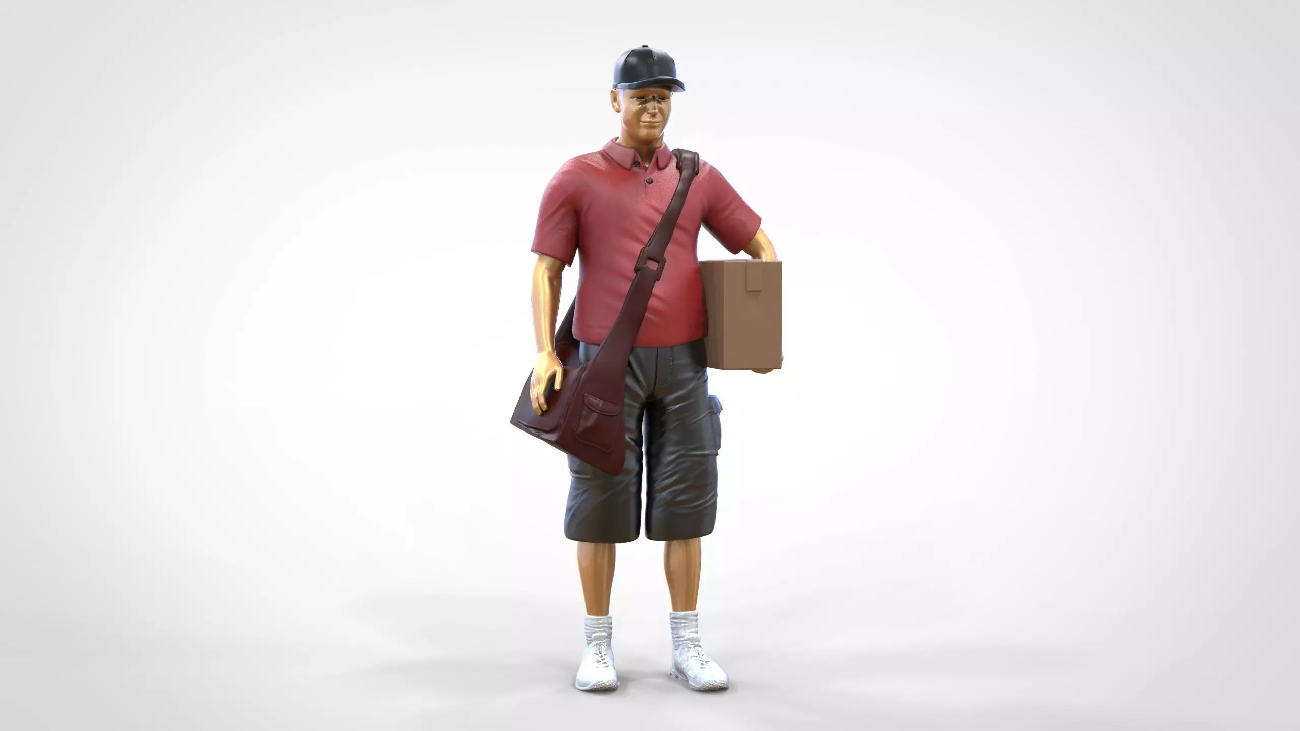 N1 Postman with Box 3D print model_0