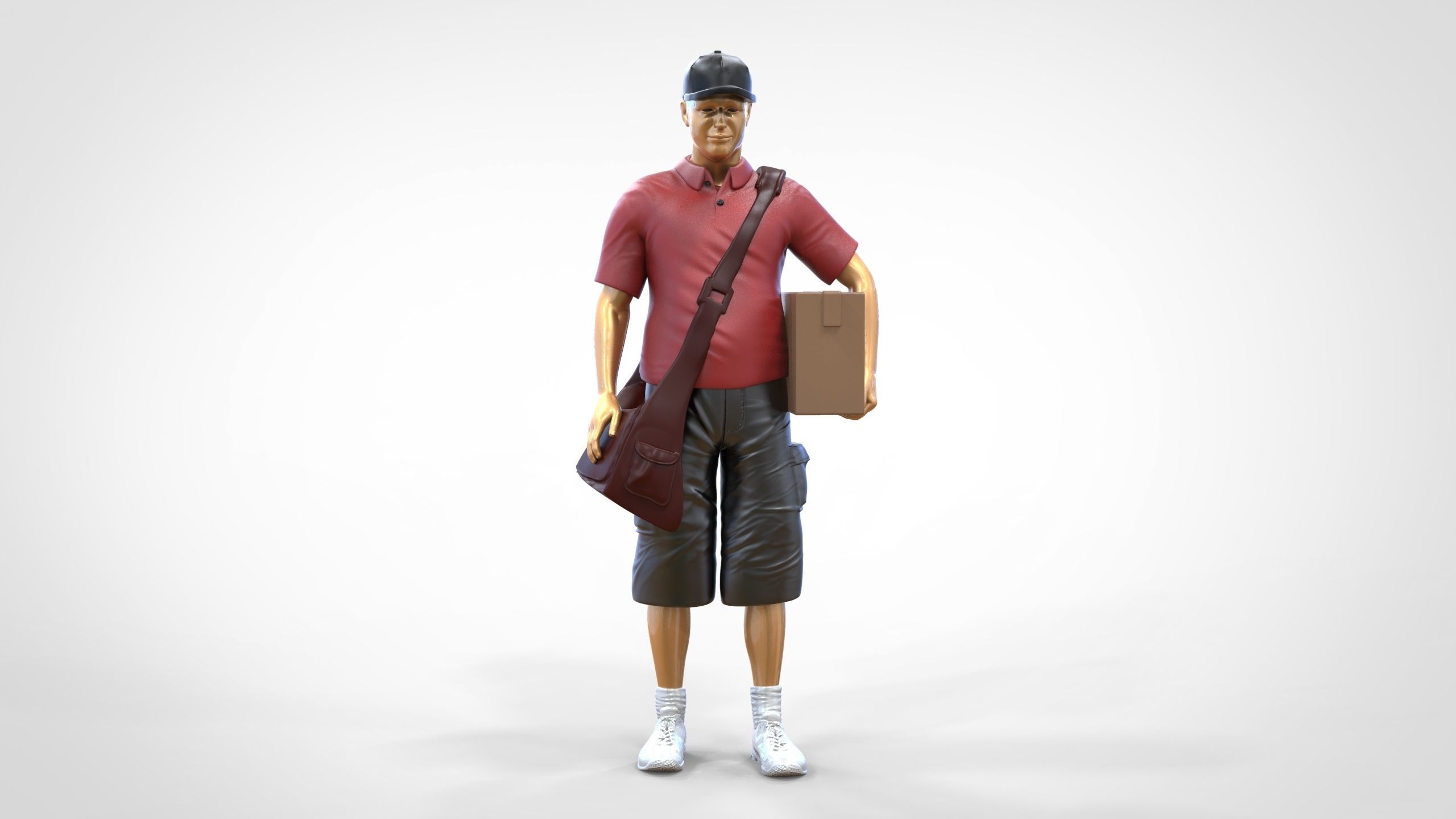 N1 Postman with Box 3D print model_21