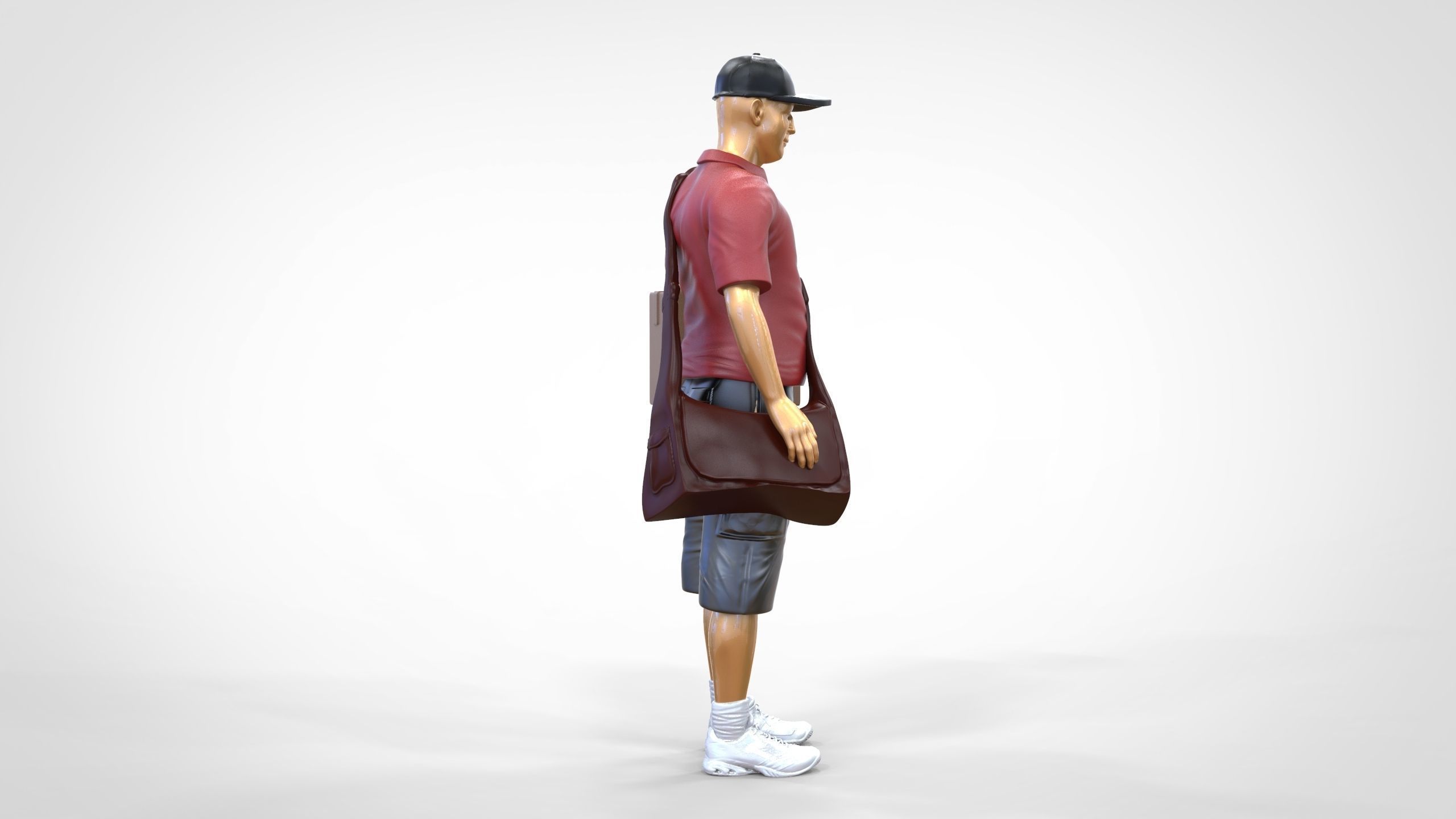 N1 Postman with Box 3D print model_12