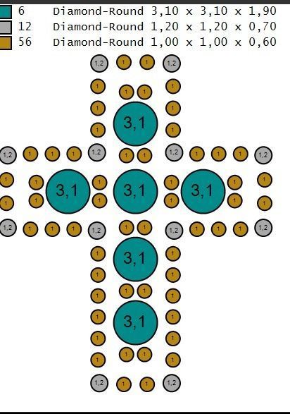 Cross with rubies and diamonds 3D print model_3