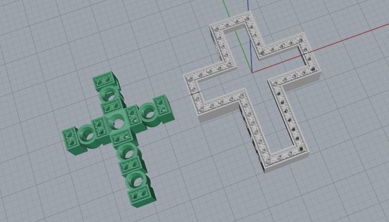 Cross with rubies and diamonds 3D print model_9