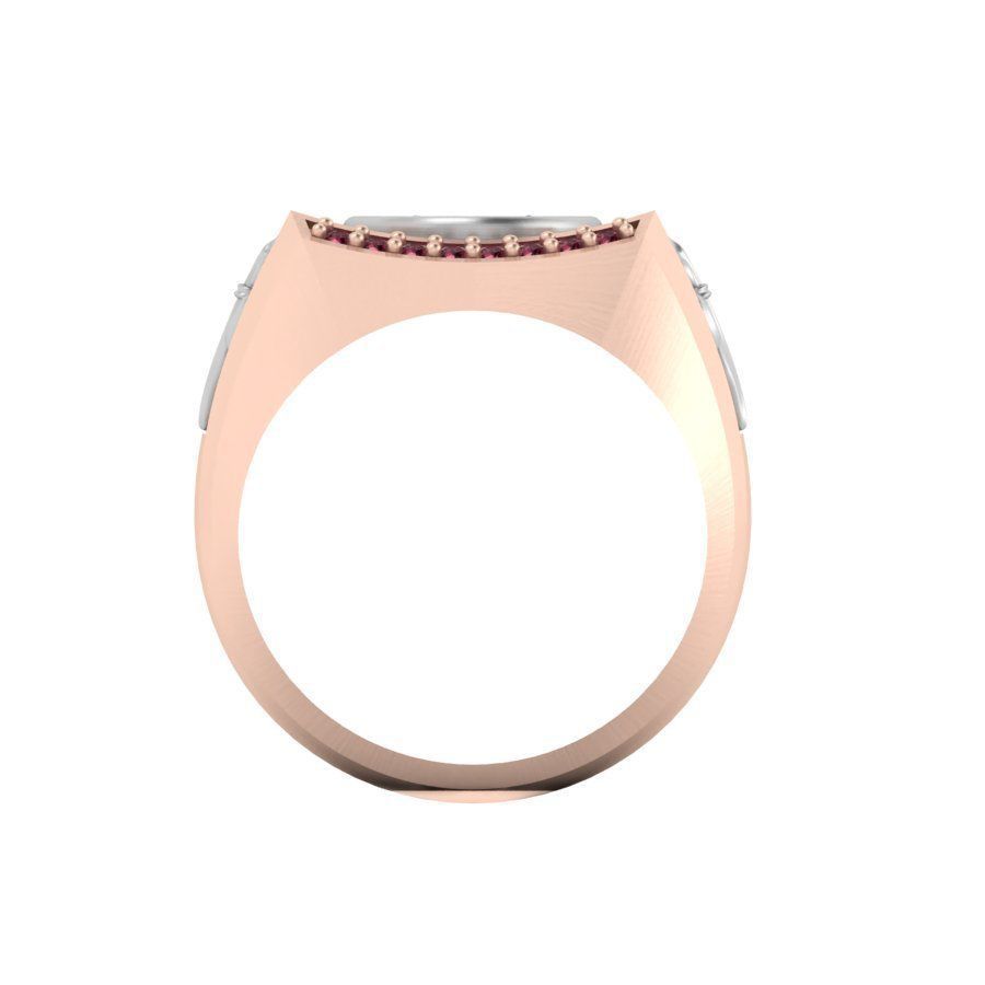 3d-model ring rose gold with ruby stones 3D print model_1