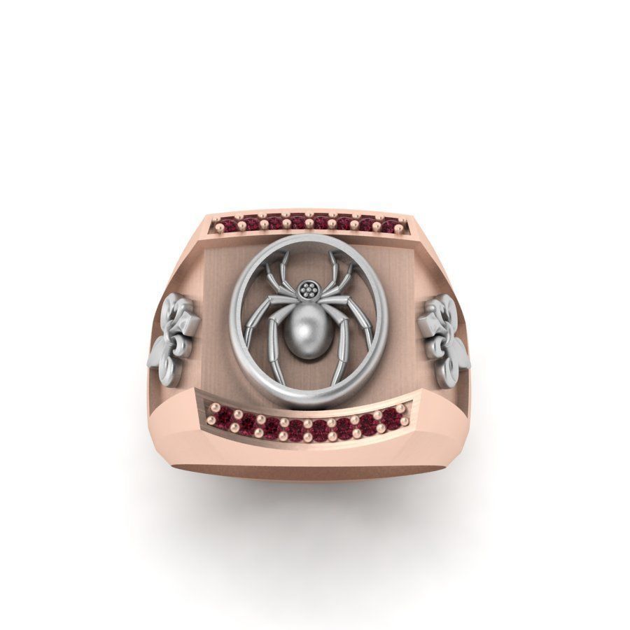 3d-model ring rose gold with ruby stones 3D print model_9