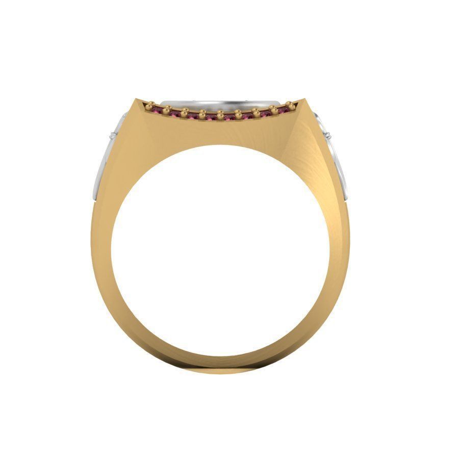 3d-model ring rose gold with ruby stones 3D print model_2