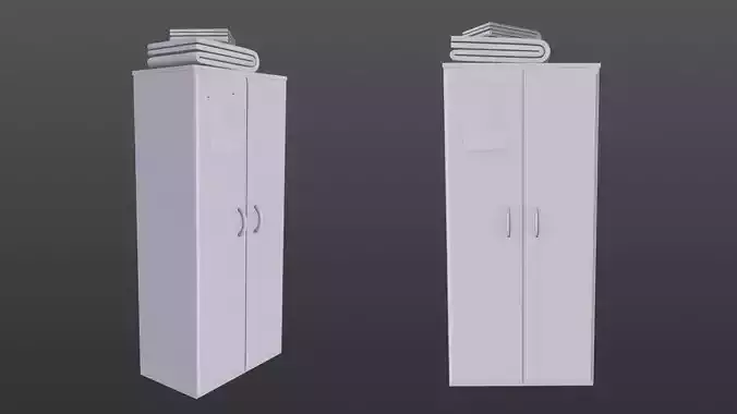 cupboard two cupboards with towels on top