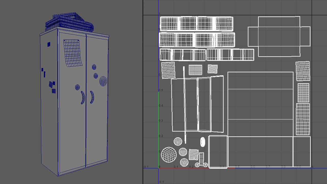 cupboard two cupboards with towels on top Free low-poly 3D model_1