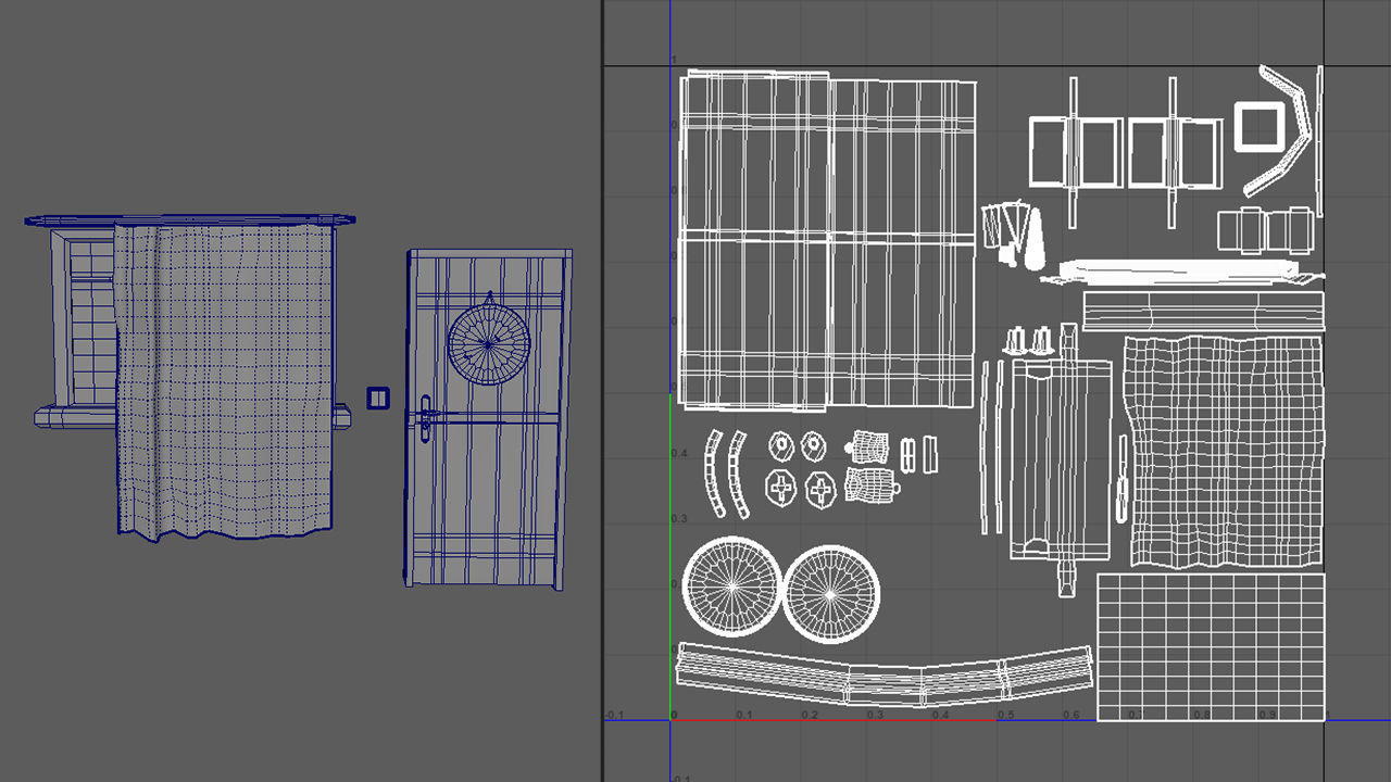 Door and window Free low-poly 3D model_2