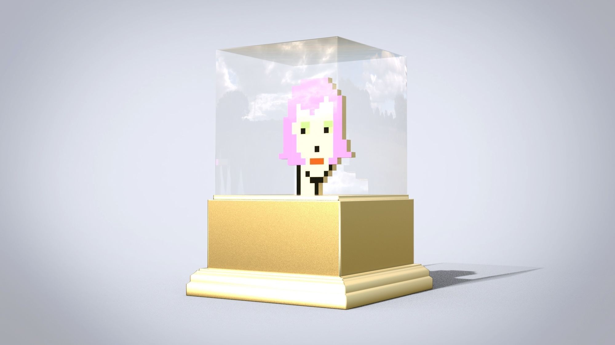 Gold punk 3D model_2