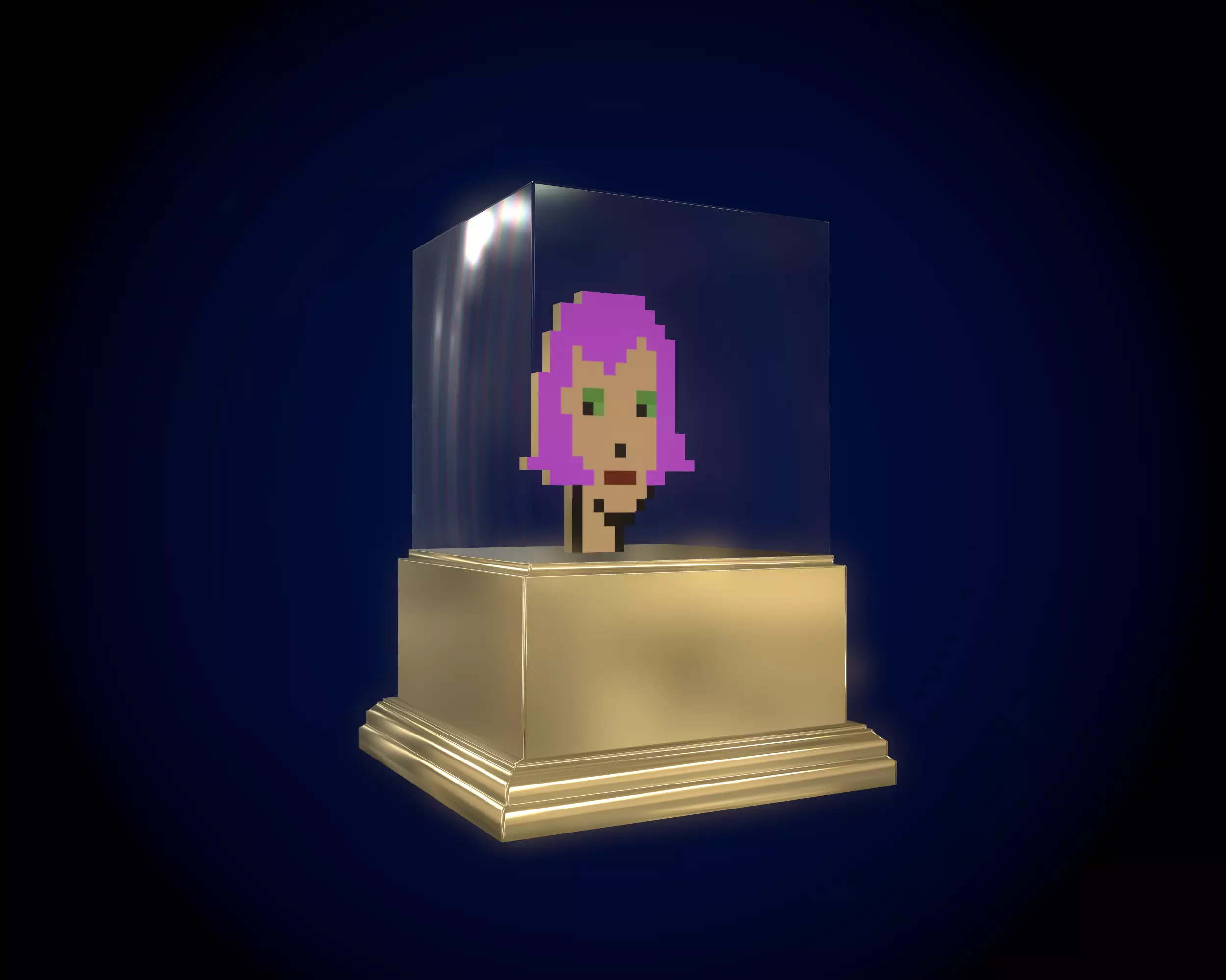 Gold punk 3D model_0