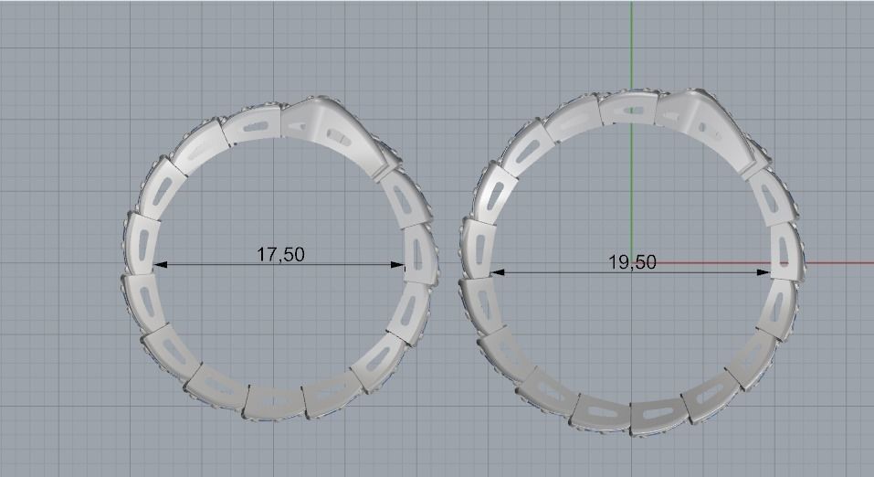 2 ring of snakes 3D print model_3