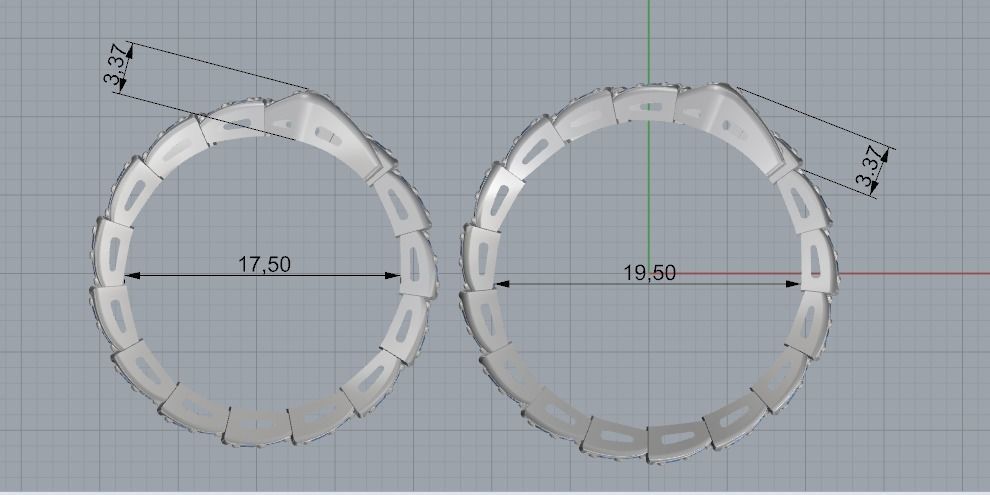 2 ring of snakes 3D print model_4