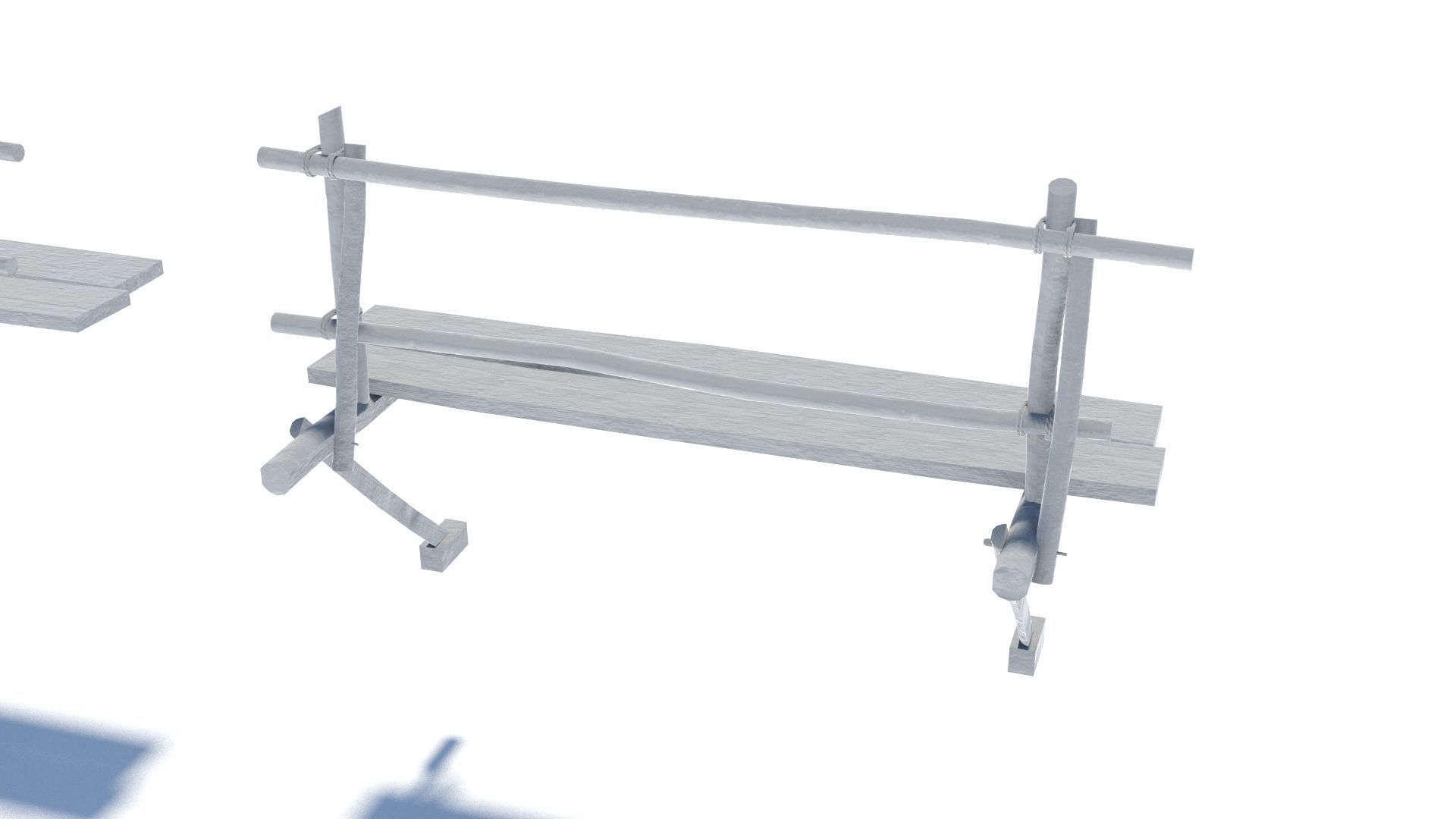 Modular medieval wooden scaffolding Low-poly 3D model_40