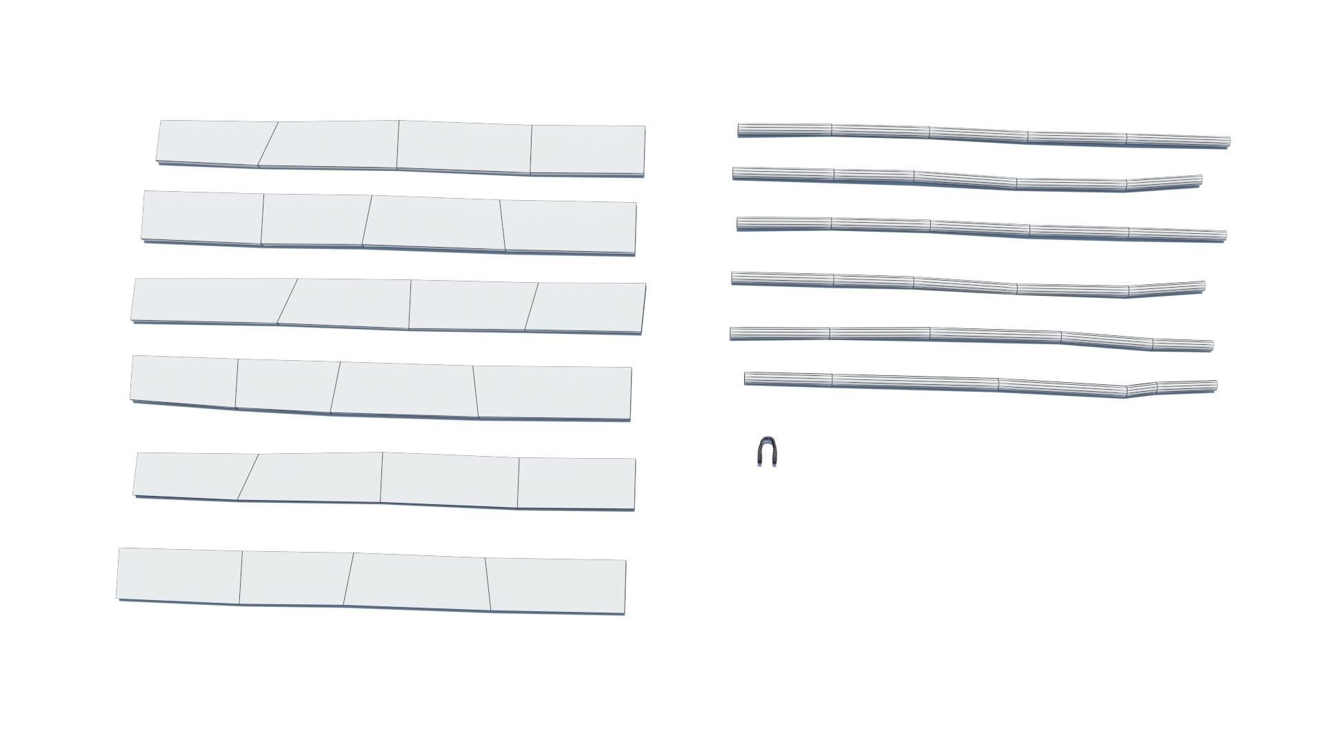 Modular medieval wooden scaffolding Low-poly 3D model_26