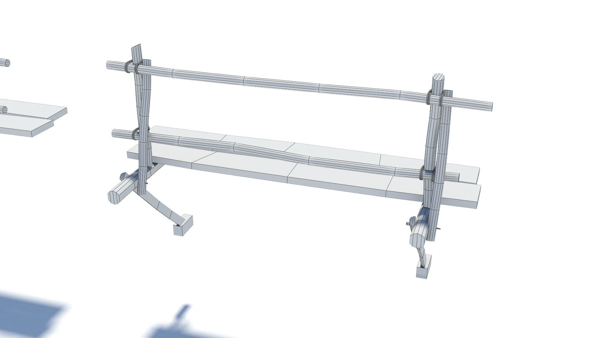 Modular medieval wooden scaffolding Low-poly 3D model_22