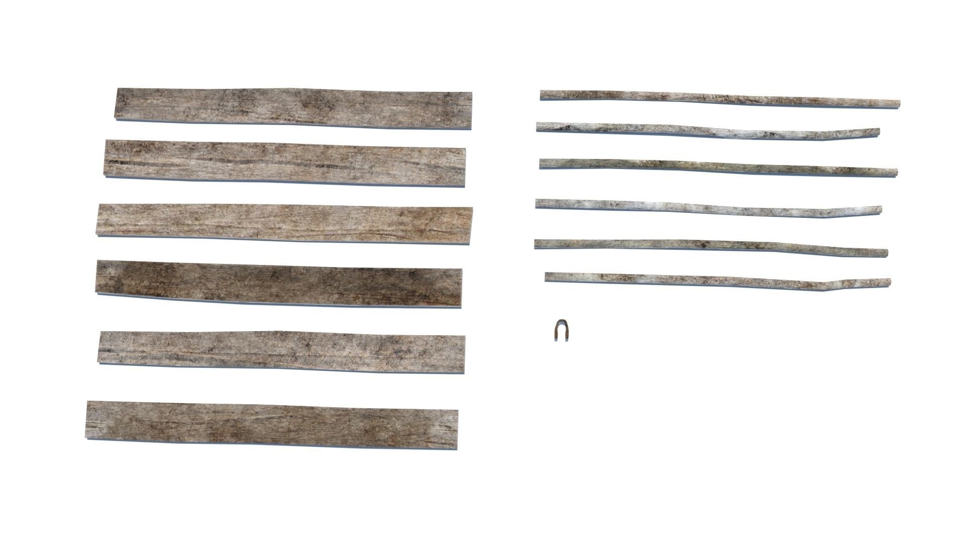 Modular medieval wooden scaffolding Low-poly 3D model_14