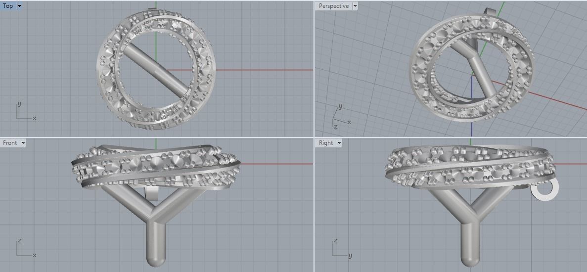 pendant spiral 3D print model_2
