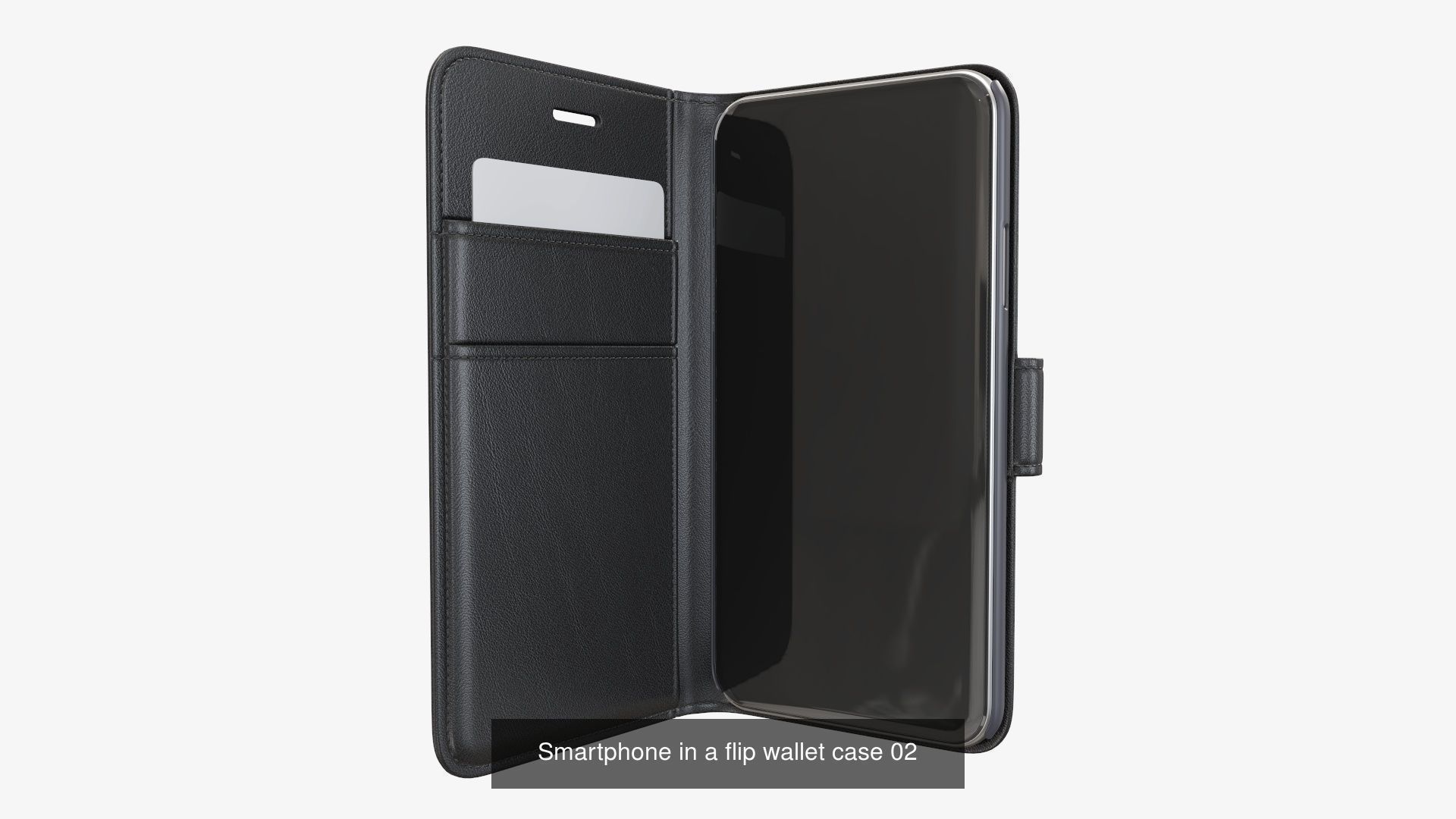 Smartphone in flip wallet case 3D Model Collection_2