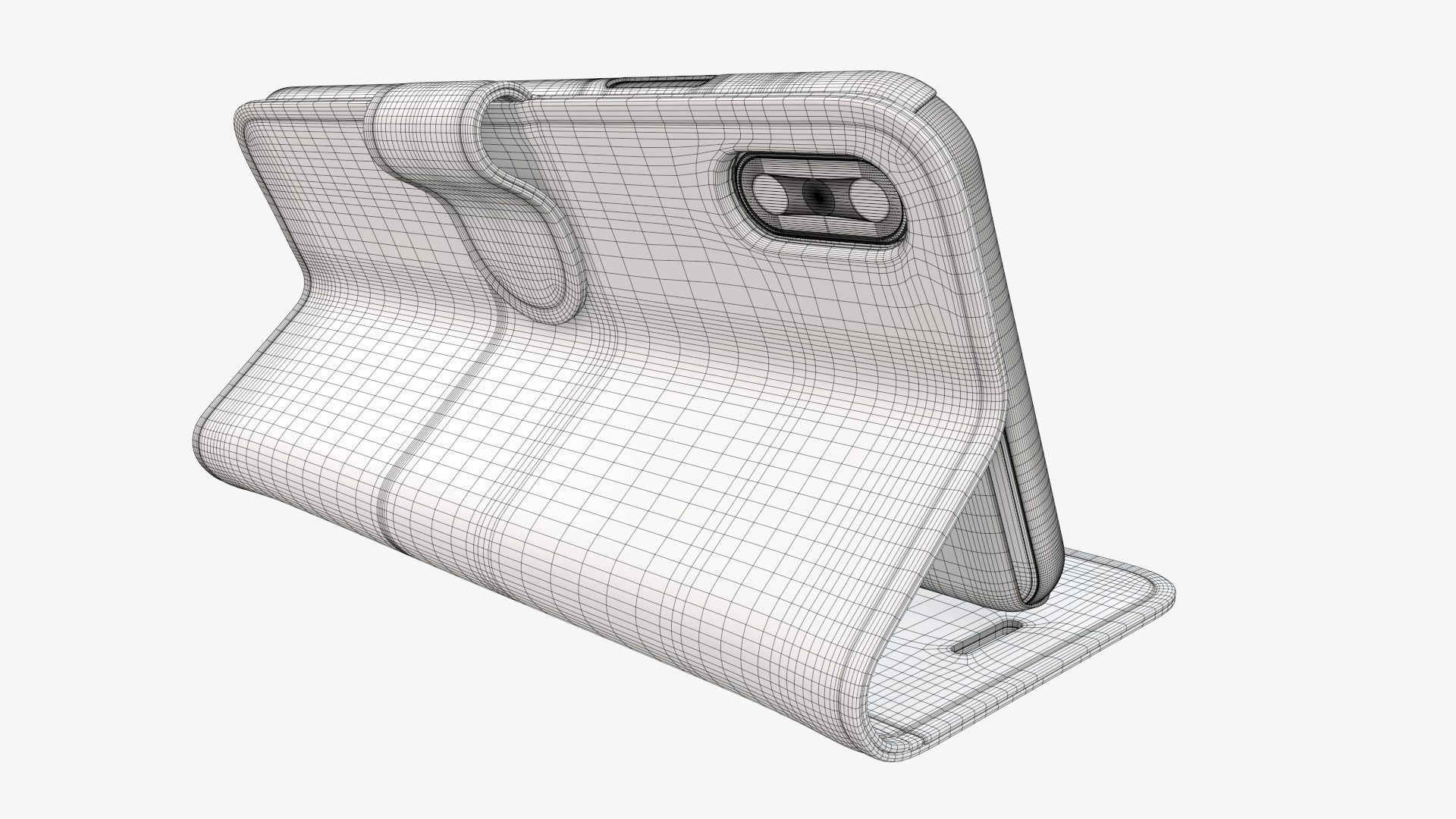 Smartphone in flip wallet case 3D Model Collection_11