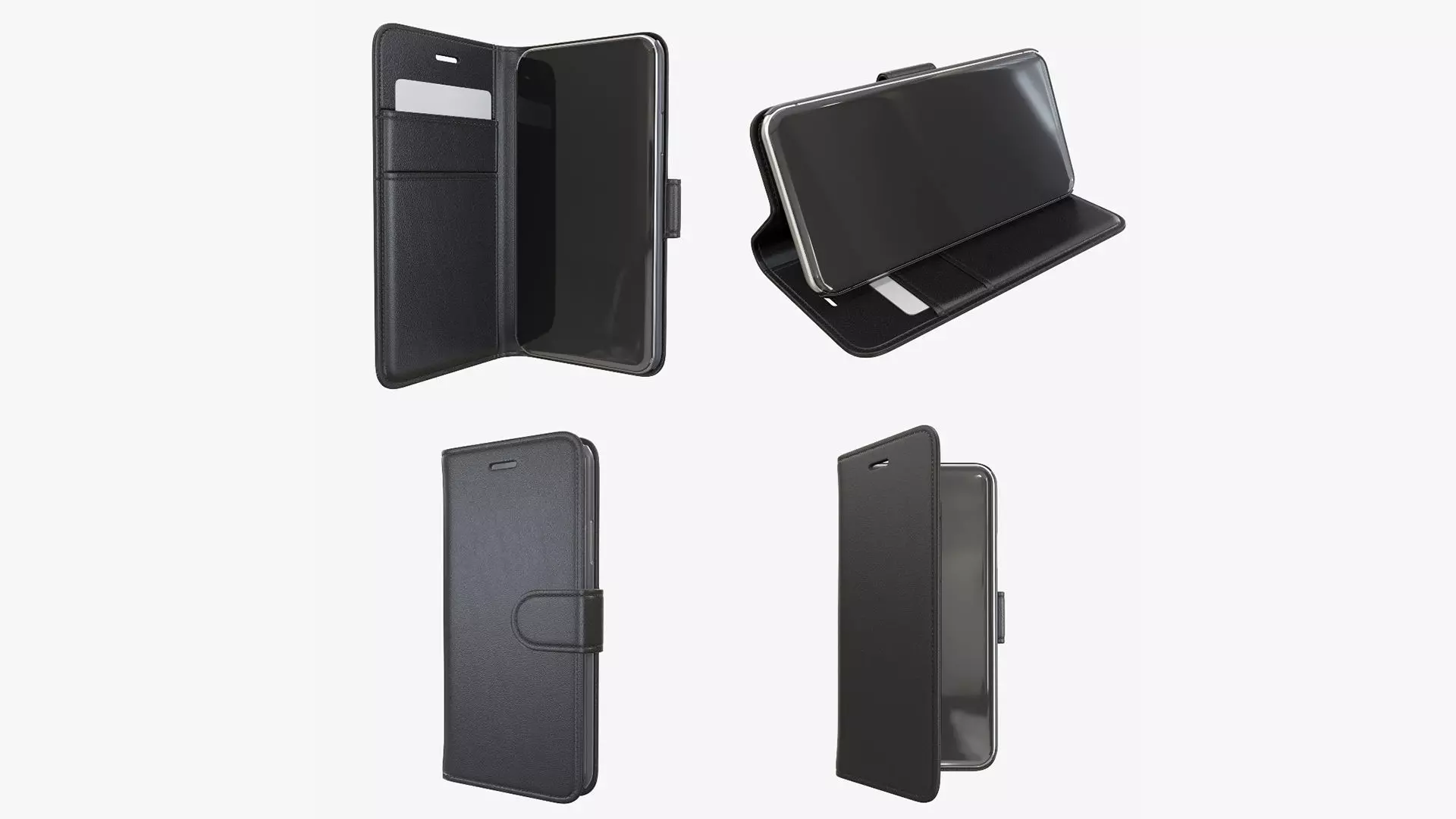 Smartphone in flip wallet case 3D Model Collection_0