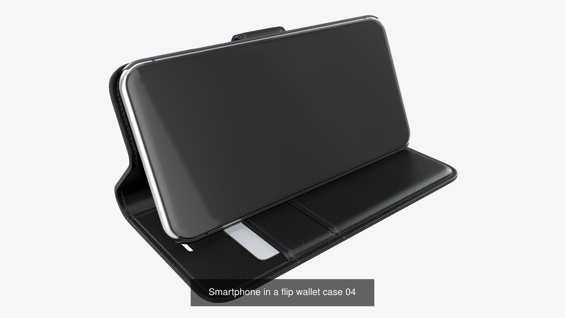 Smartphone in flip wallet case 3D Model Collection_4