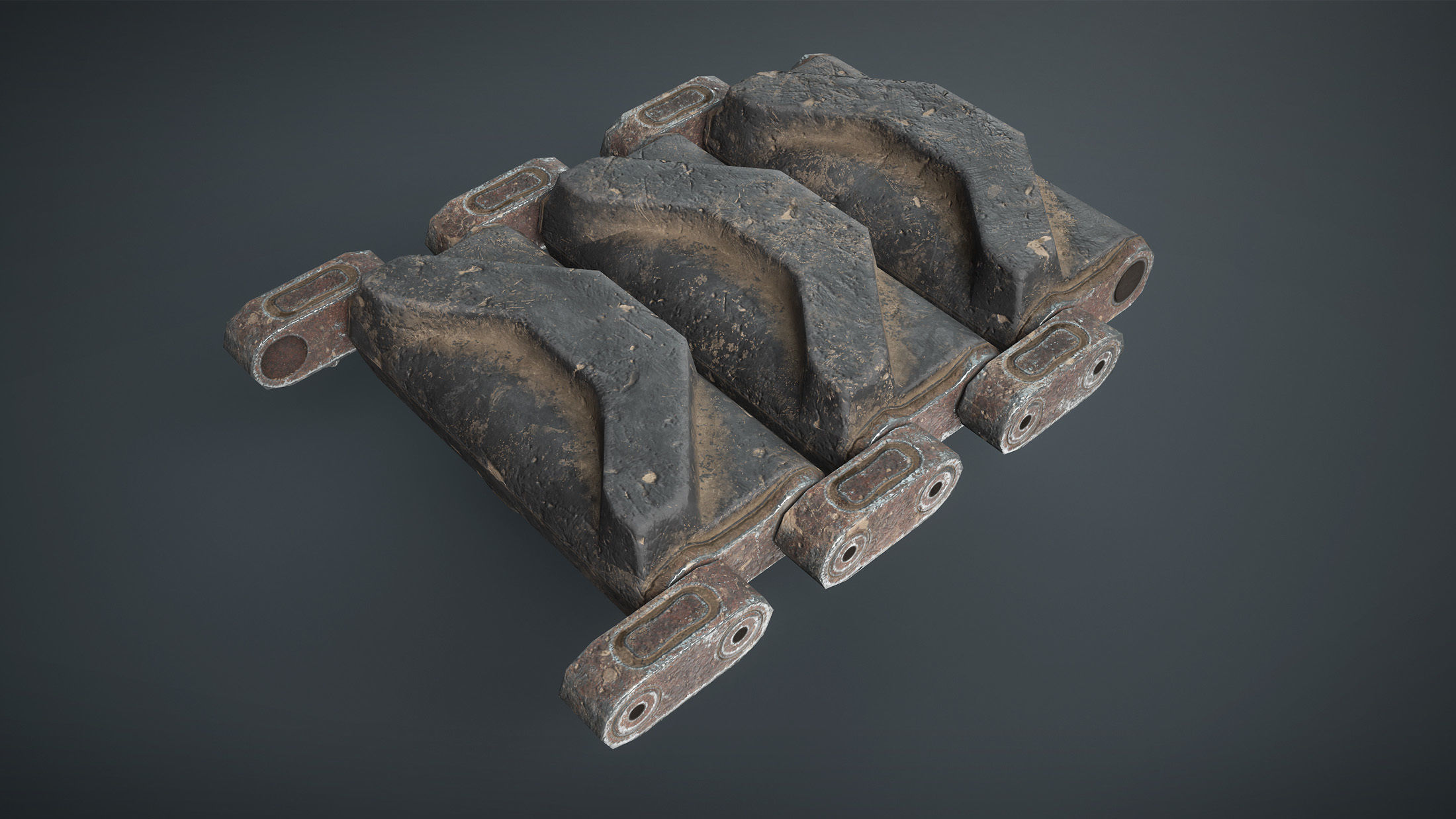 Tracks T-98E1 for US light tanks Low-poly 3D model_2