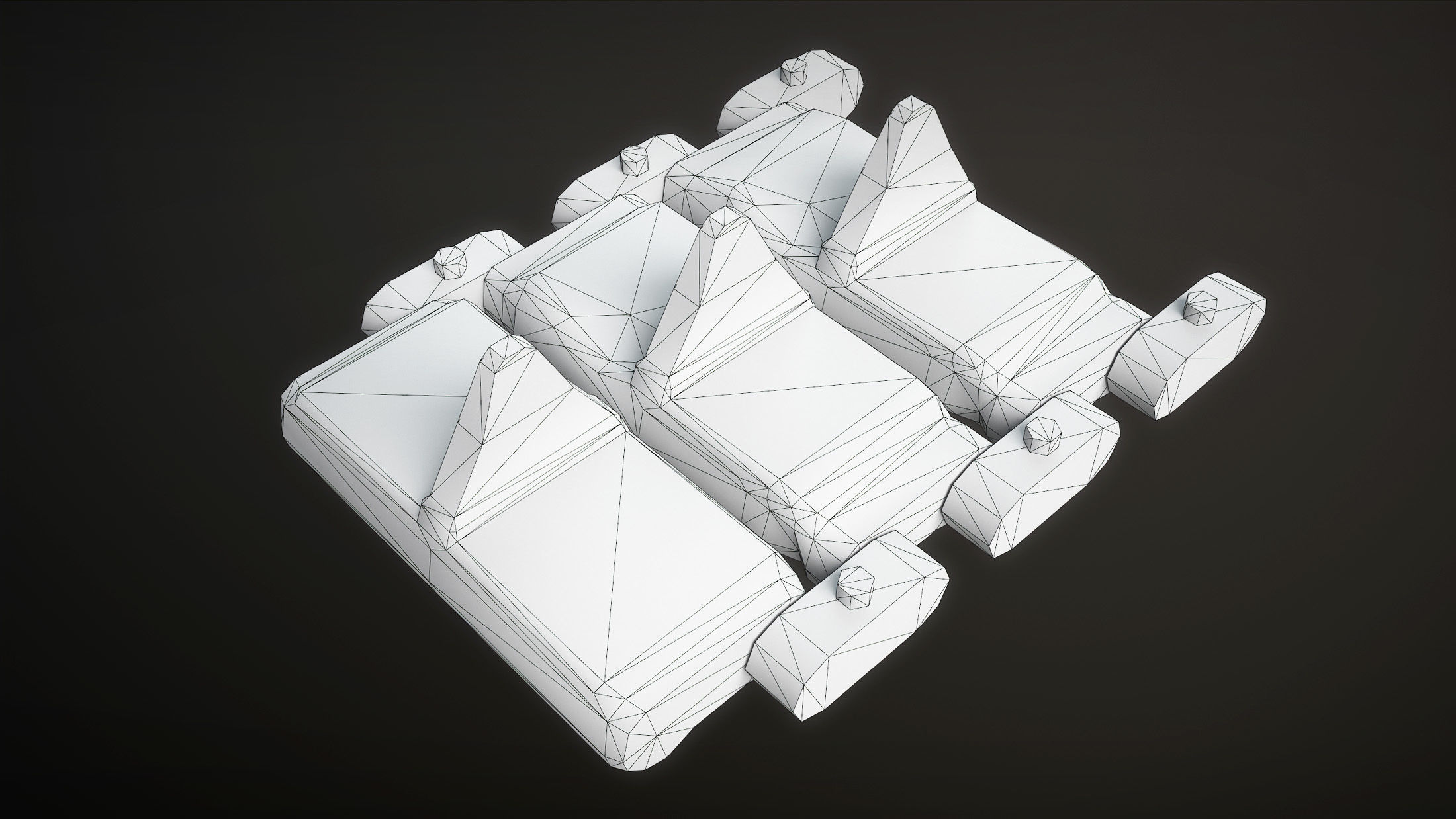 Tracks T-98E1 for US light tanks Low-poly 3D model_9