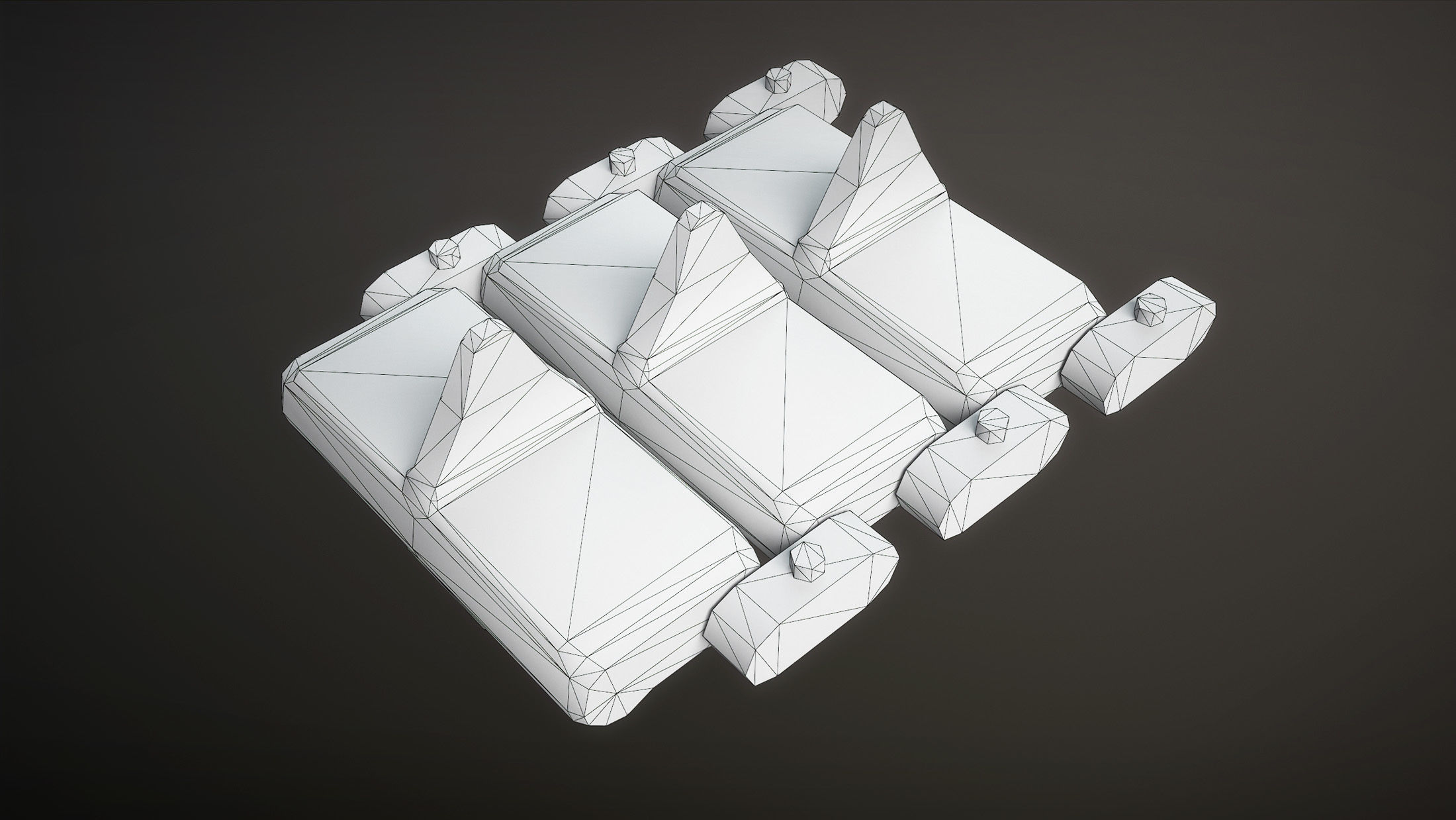 Tracks T-98E1 for US light tanks Low-poly 3D model_5