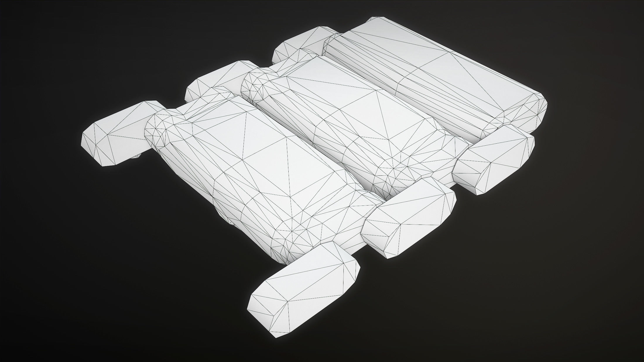 Tracks T-98E1 for US light tanks Low-poly 3D model_8