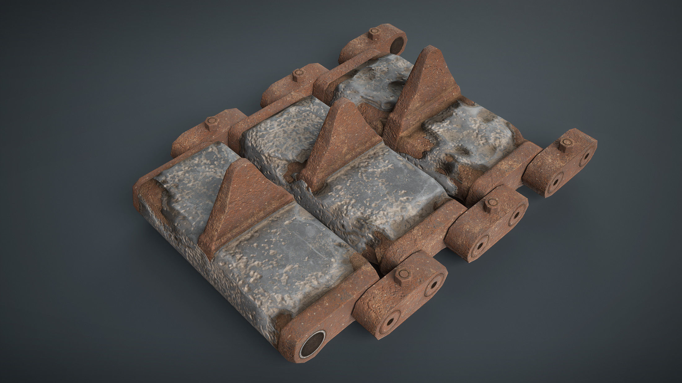 Tracks T-98E1 for US light tanks Low-poly 3D model_7