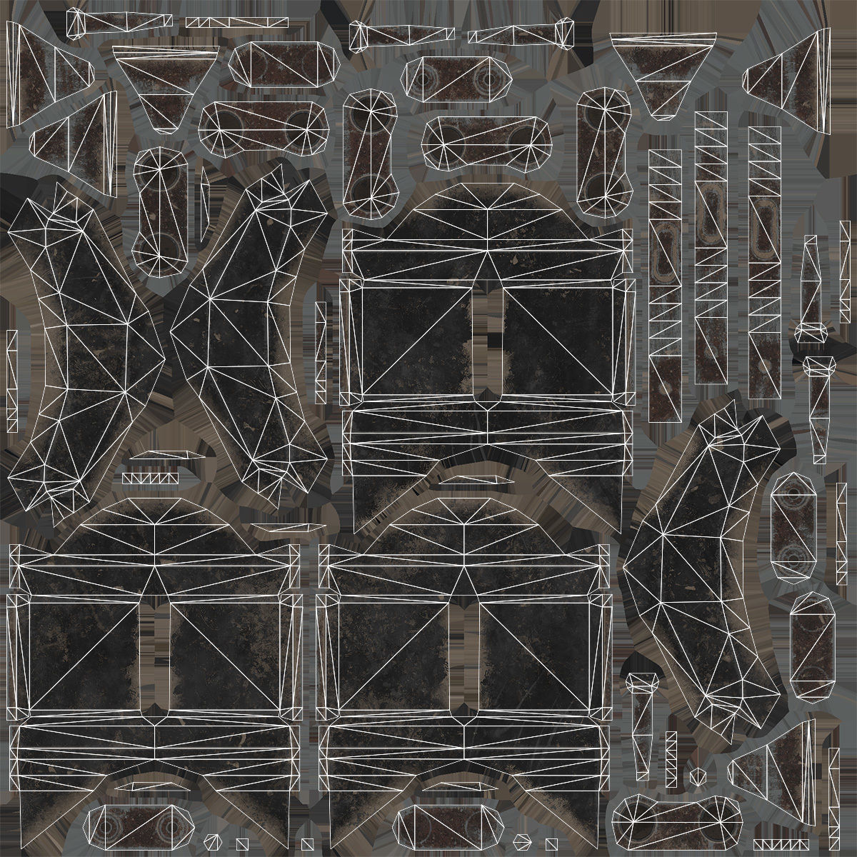 Tracks T-98E1 for US light tanks Low-poly 3D model_21