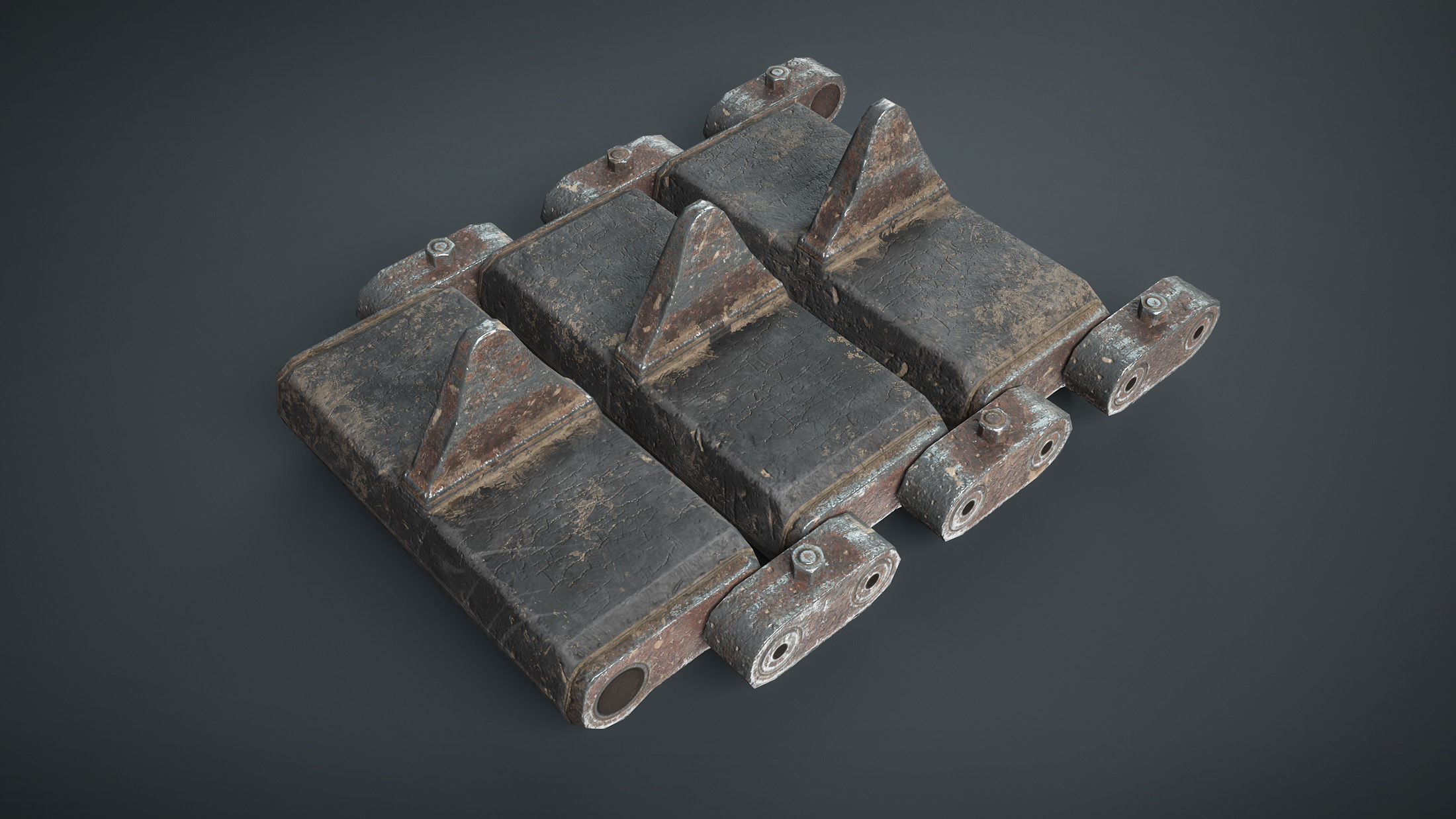 Tracks T-98E1 for US light tanks Low-poly 3D model_3