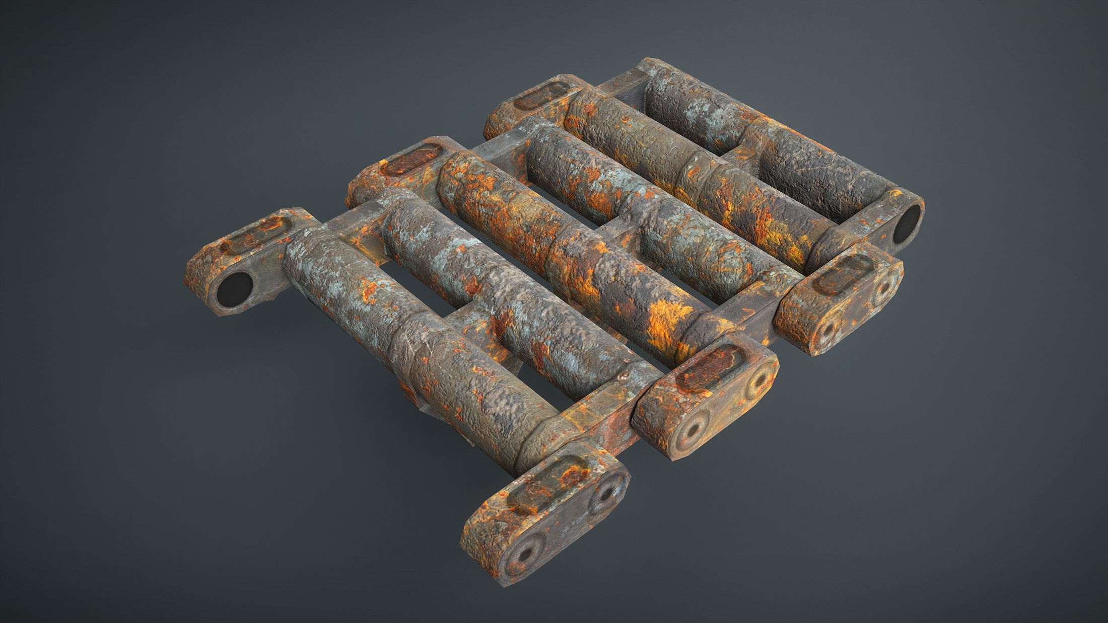 Tracks T-98E1 for US light tanks Low-poly 3D model_10