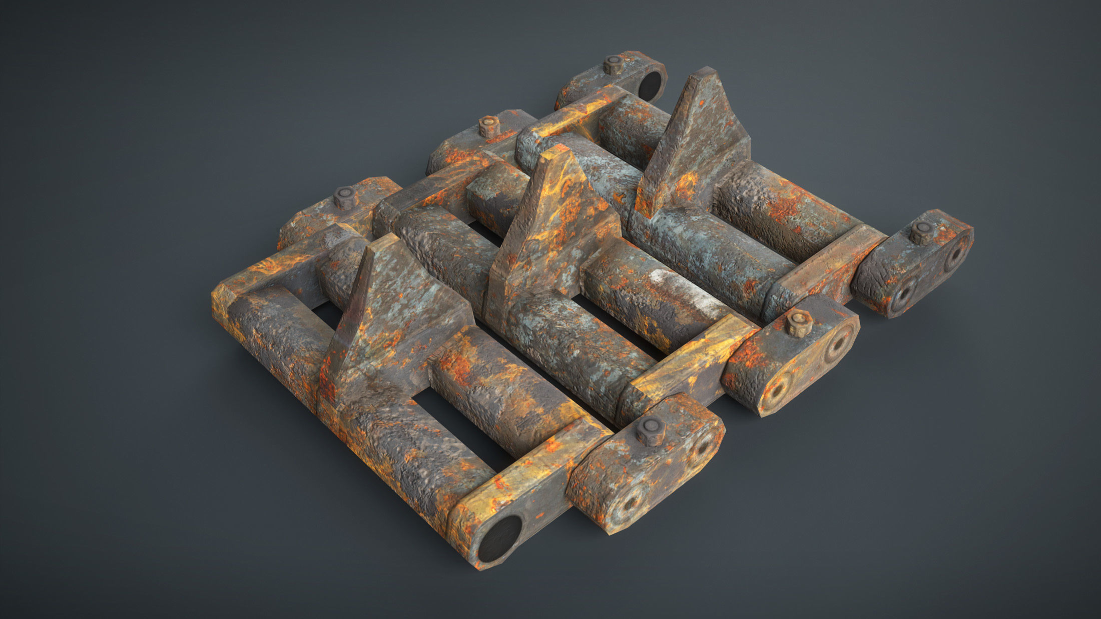 Tracks T-98E1 for US light tanks Low-poly 3D model_11