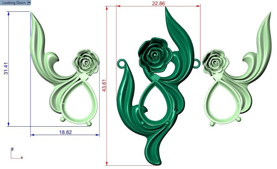 rose flower set 3D print model_8