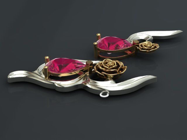 rose flower set 3D print model_27