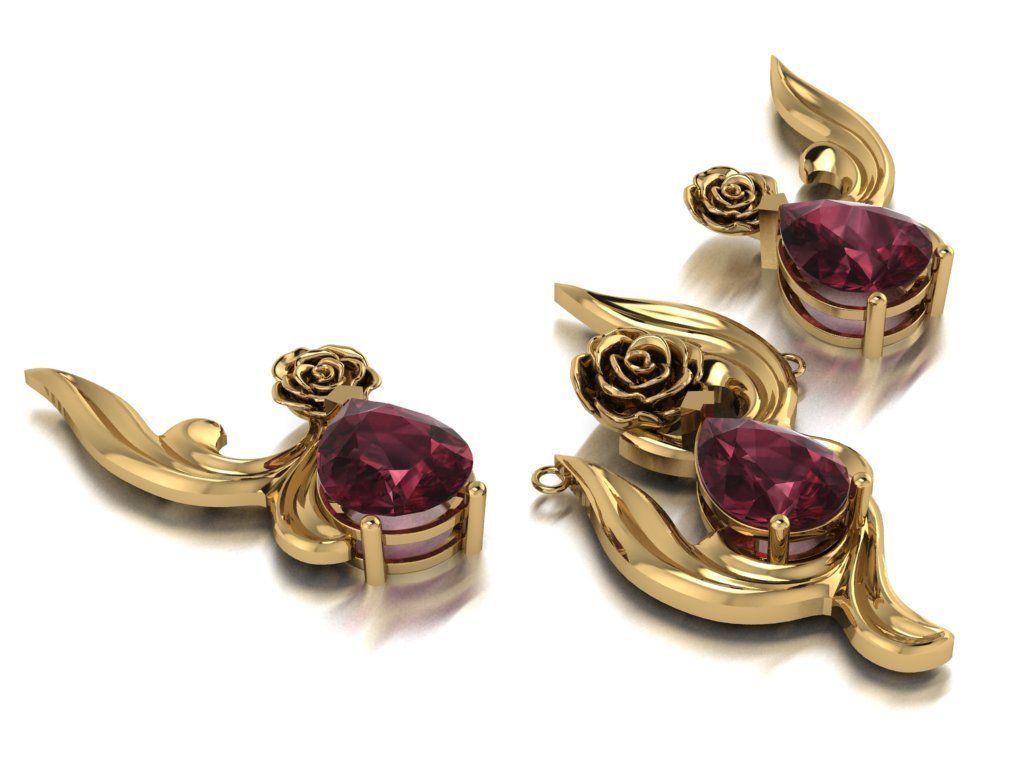 rose flower set 3D print model_1